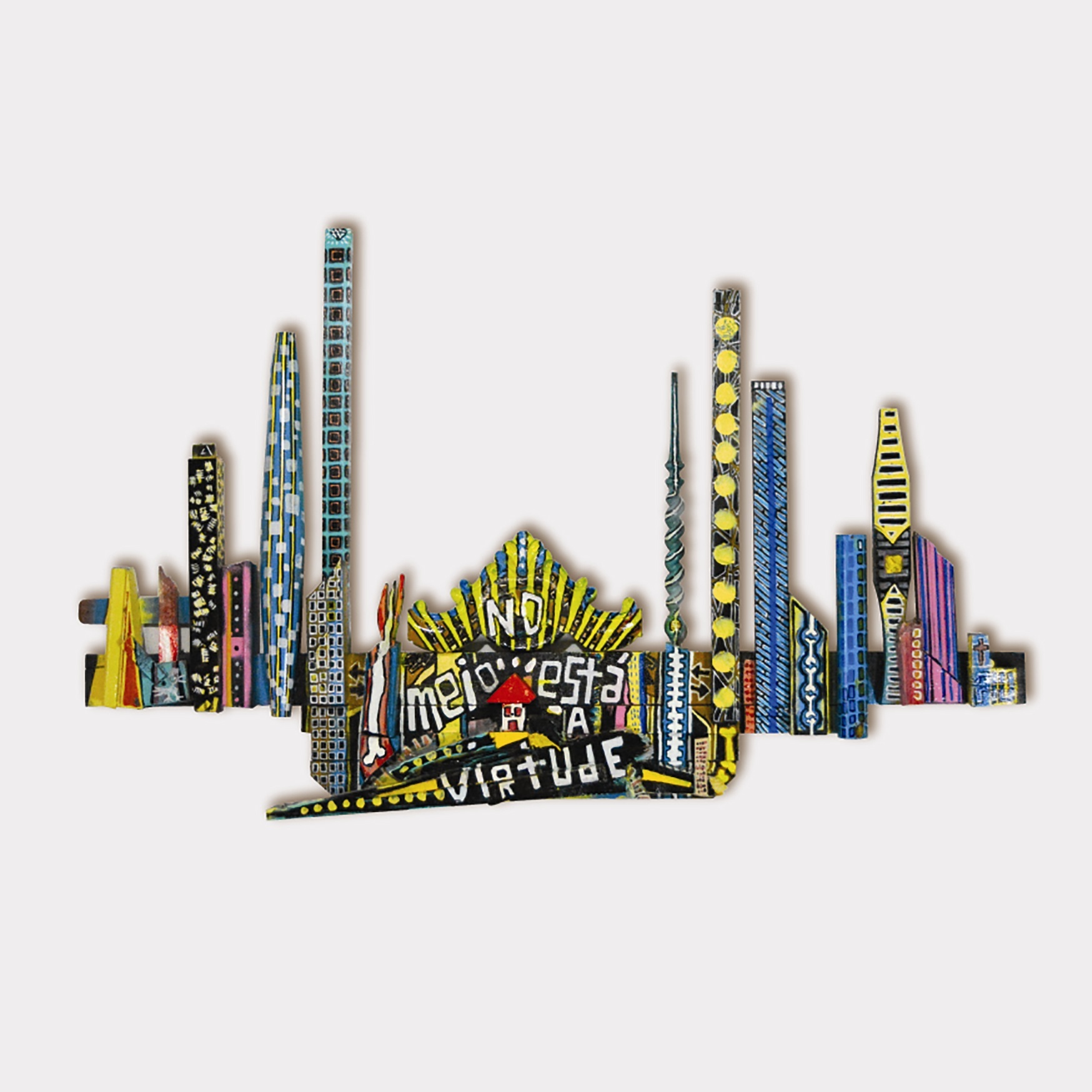 Cidades #3, original Big Acrylic Painting by Luís Canário Rocha