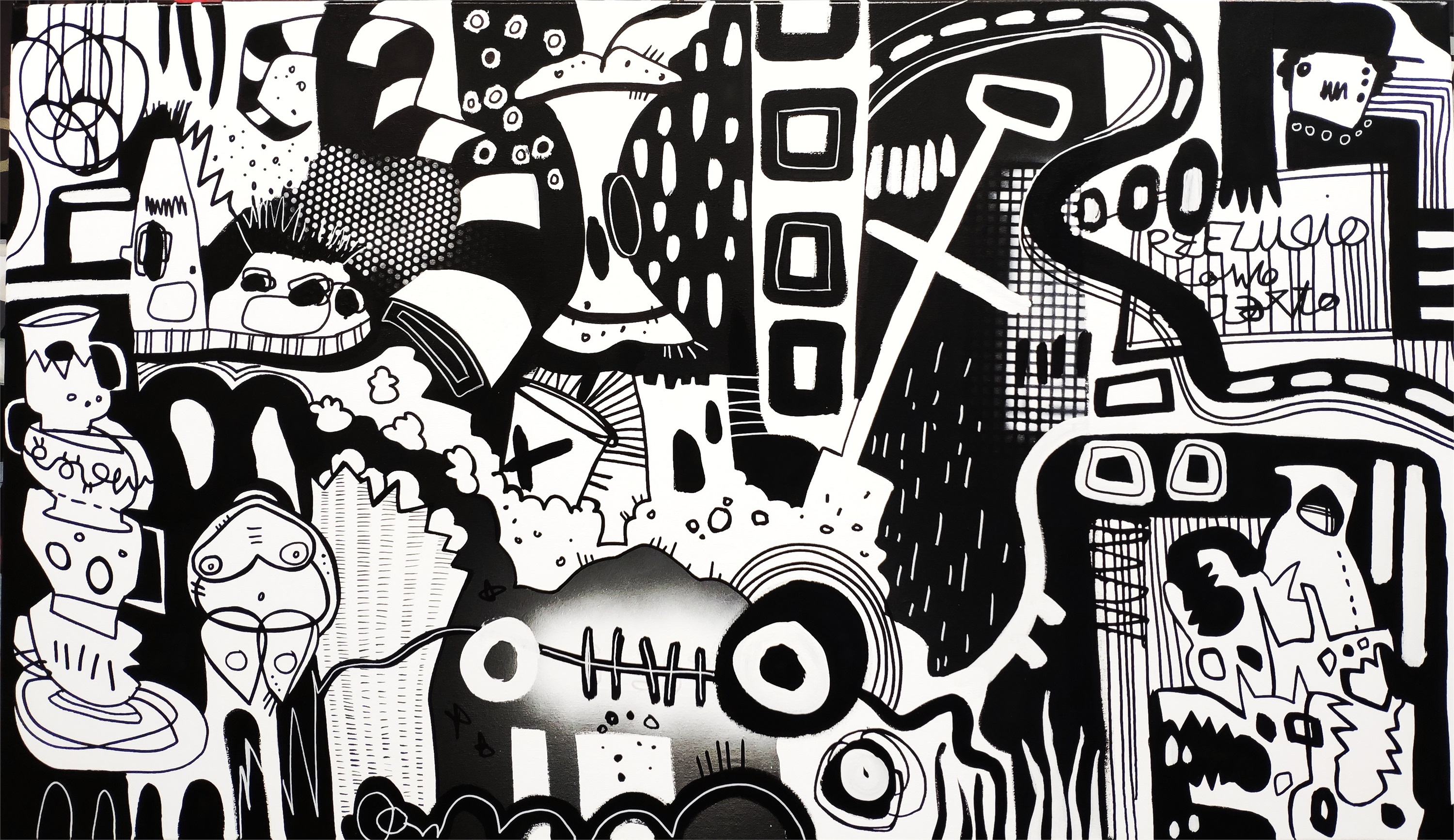 PRELUDIO COMO PRETEXTO PARA LA SIESTA DE UNA NIÑA. B/N, original Animals Mixed Technique Painting by Rafa López