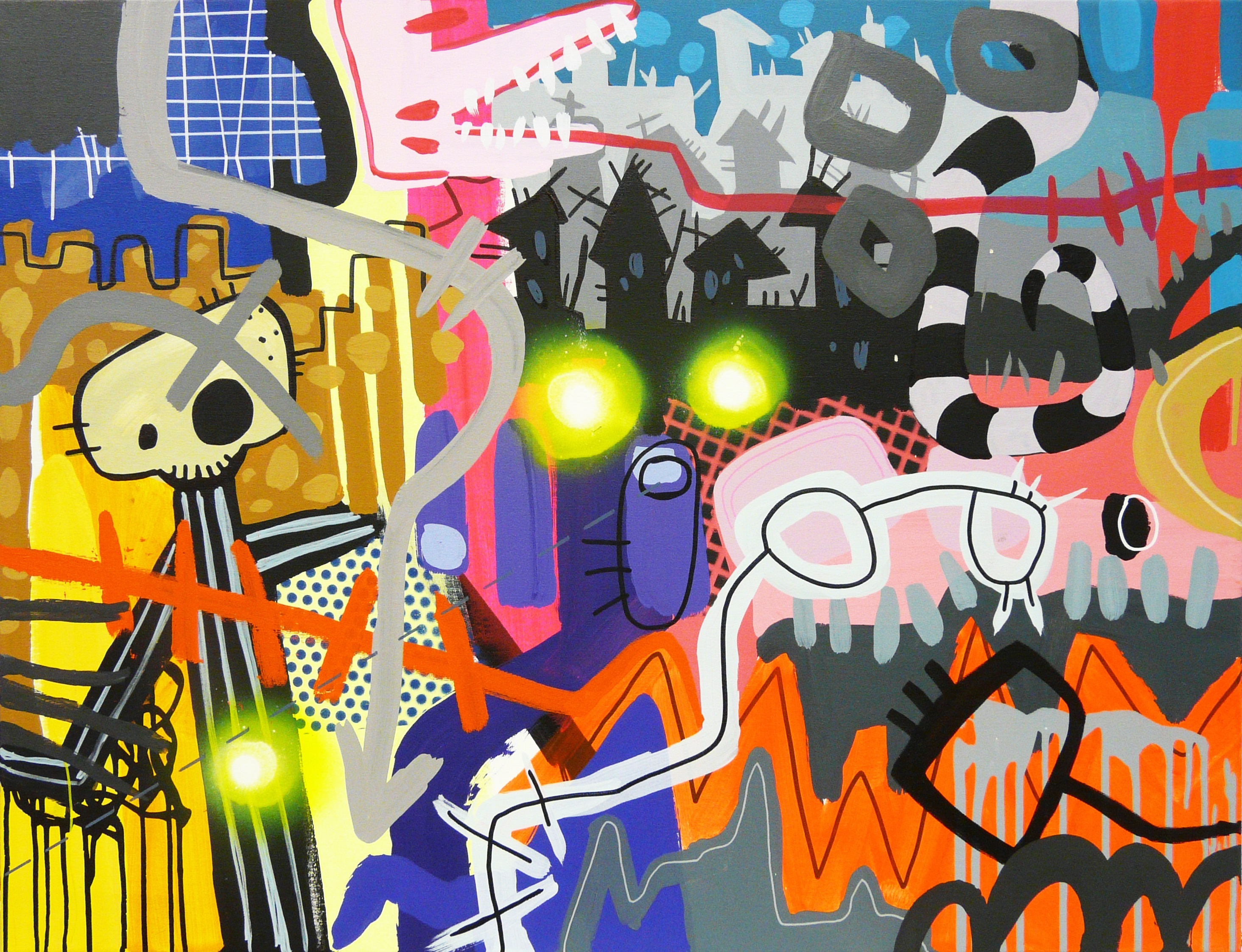 una pesadilla cualquiera de verano, original Human Figure Canvas Painting by Rafa López