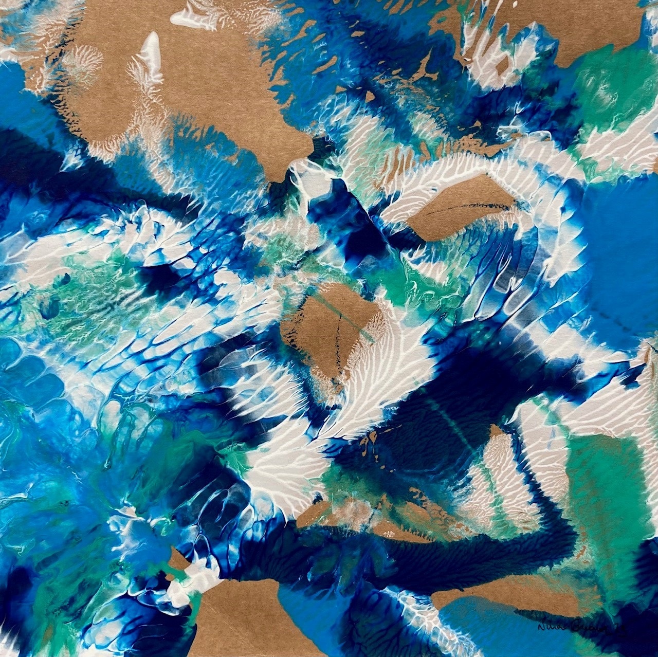 Imprint #4, original Portrait Acrylic Painting by Nina  Onaur