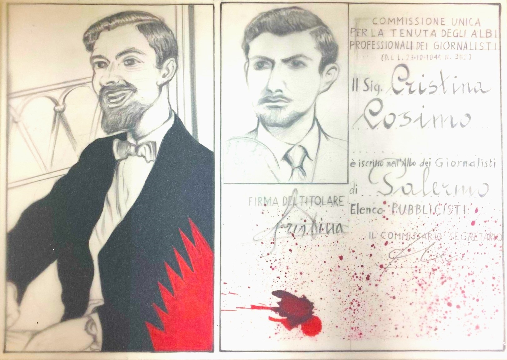 Scene mafiose, original Resumen Técnica Mixta Dibujo e Ilustración de Giancarlo  Pavanello