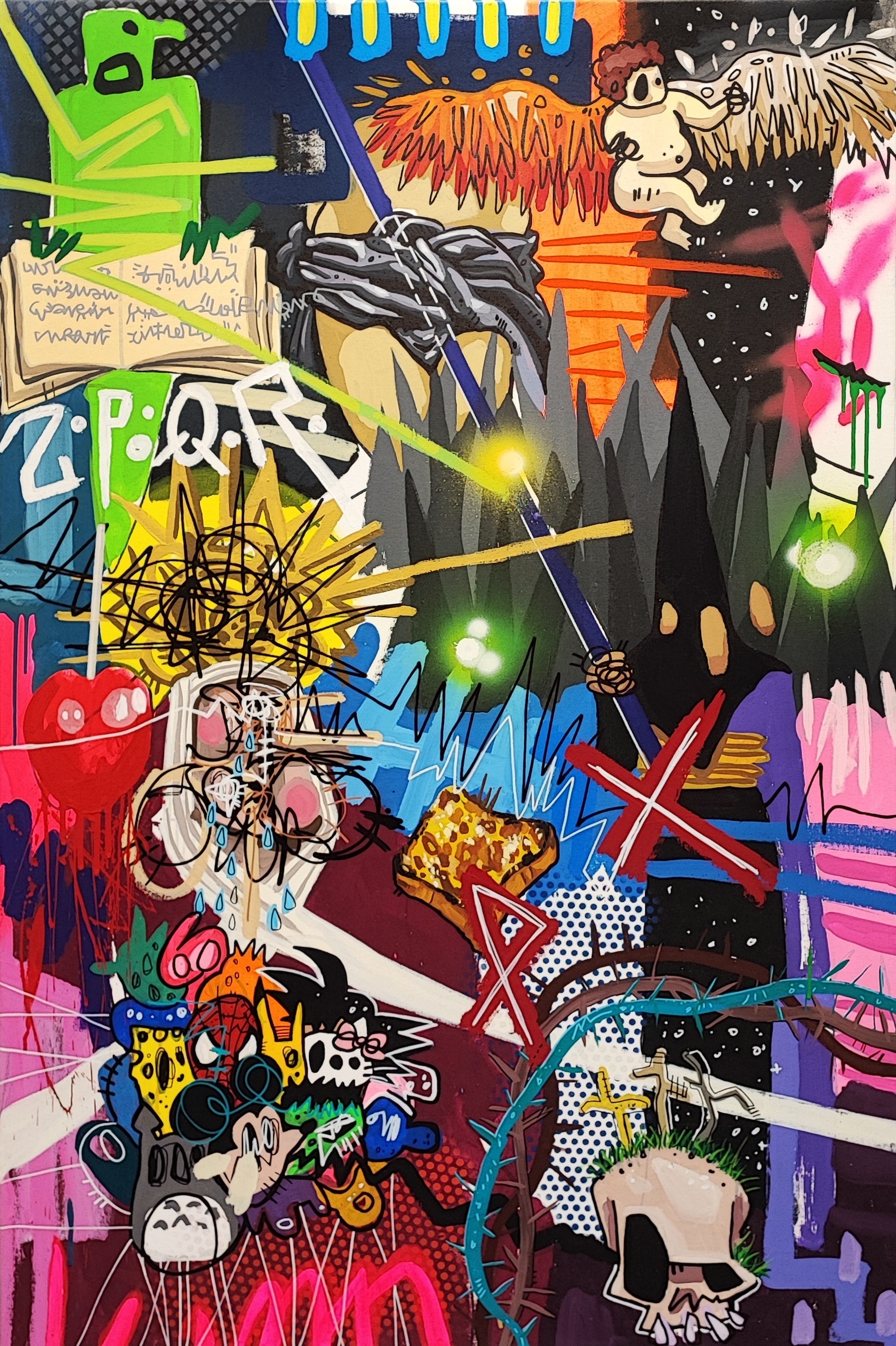 SEGUIMOS DE BARROCO II, original Animals Mixed Technique Painting by Rafa López