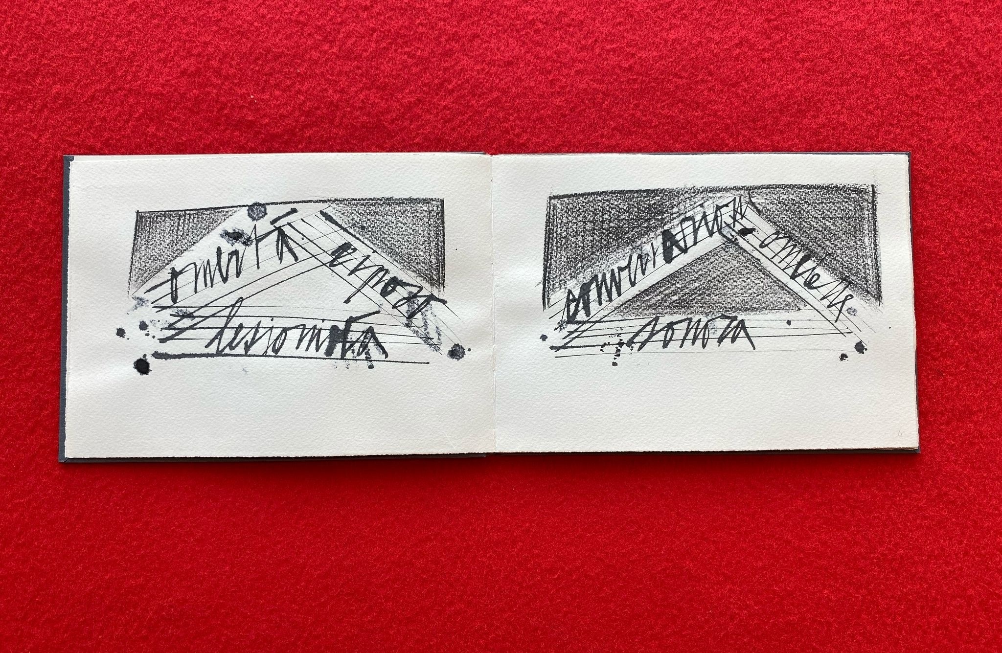 poesie laconiche con sgorbio 21, original Geometric Mixed Technique Drawing and Illustration by Giancarlo  Pavanello