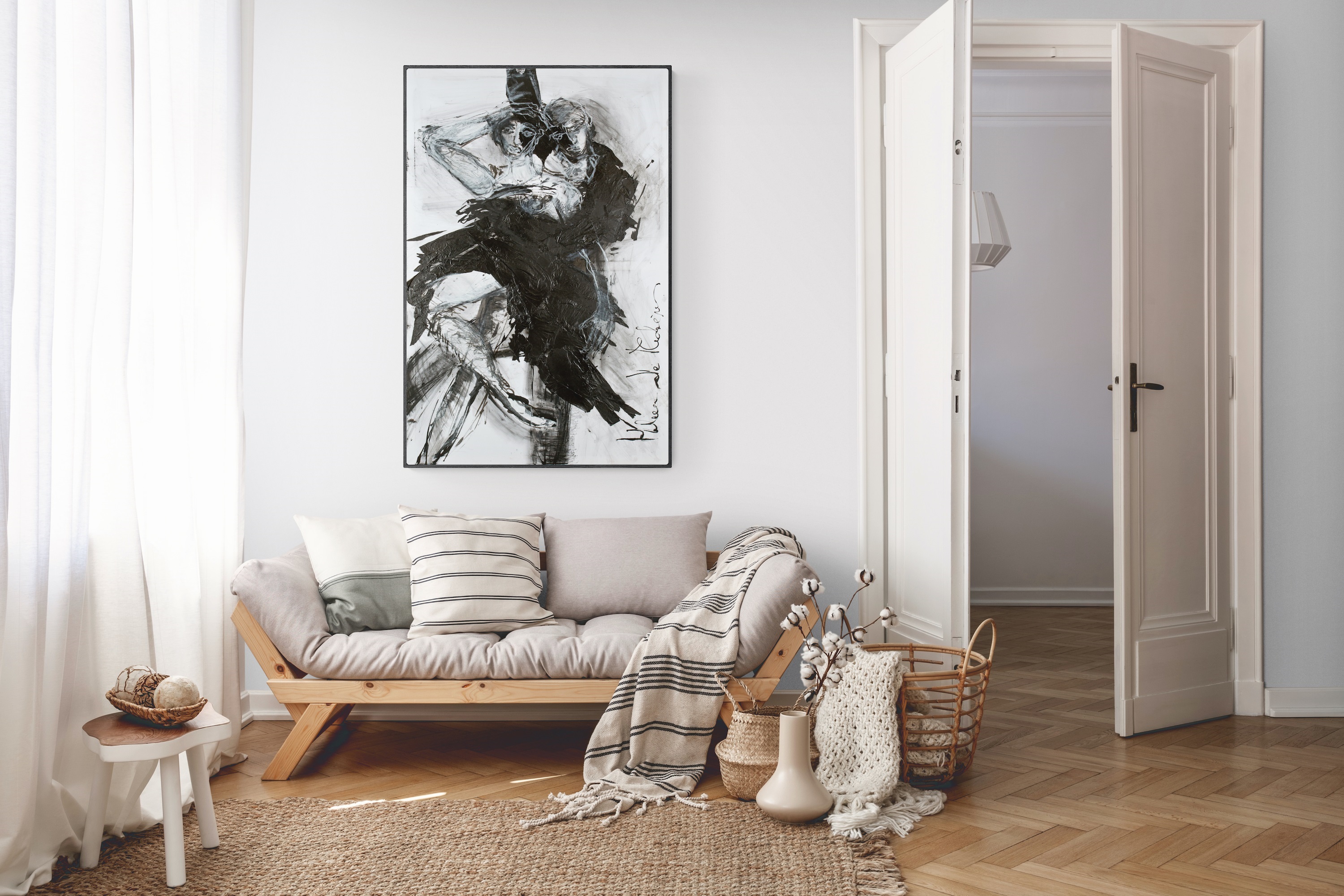 Mathematics I, original Animals Mixed Technique Painting by Helena de Medeiros