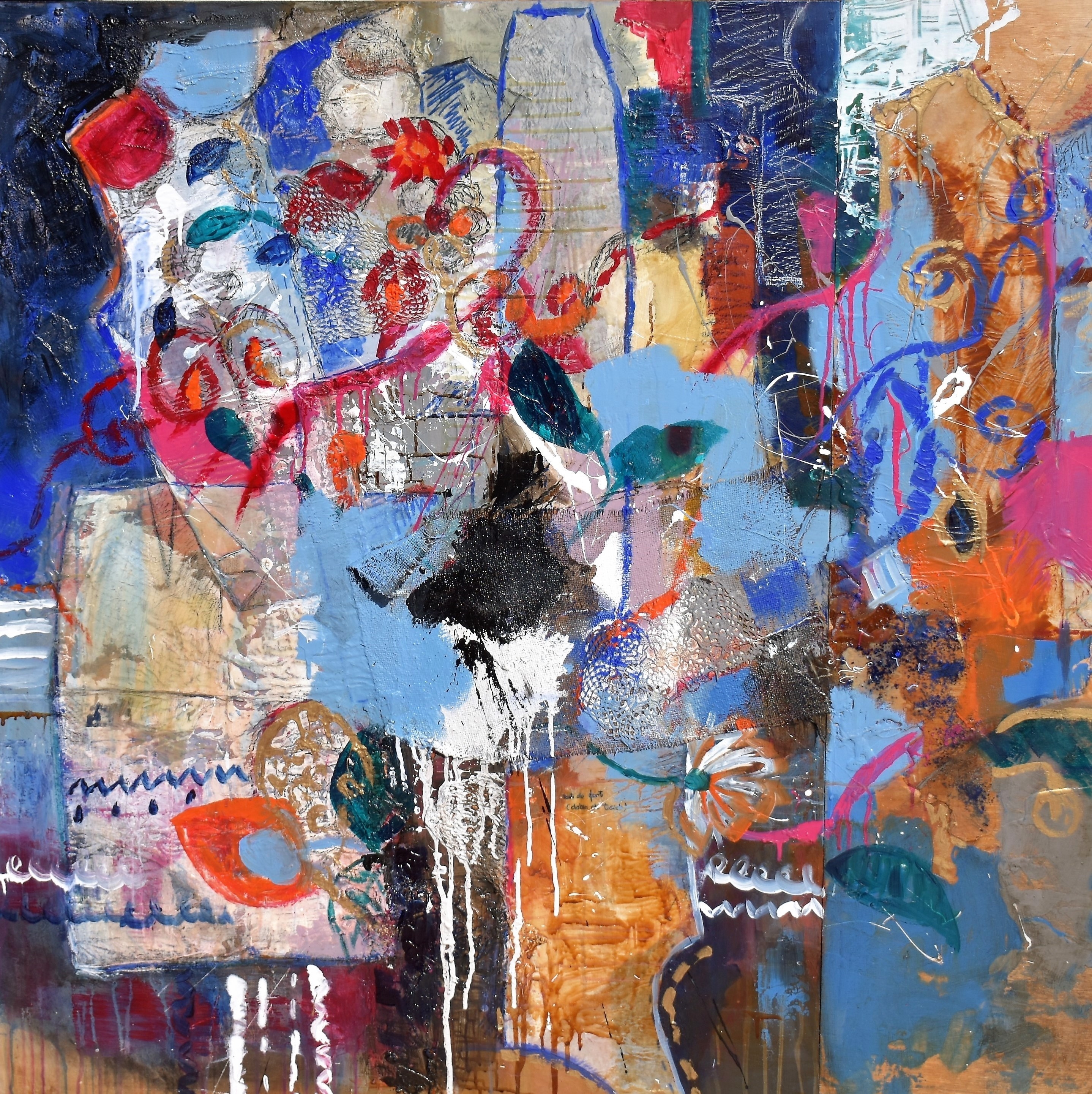 Trajes II, original Resumen Acrílico Pintura de ELISA DA COSTA