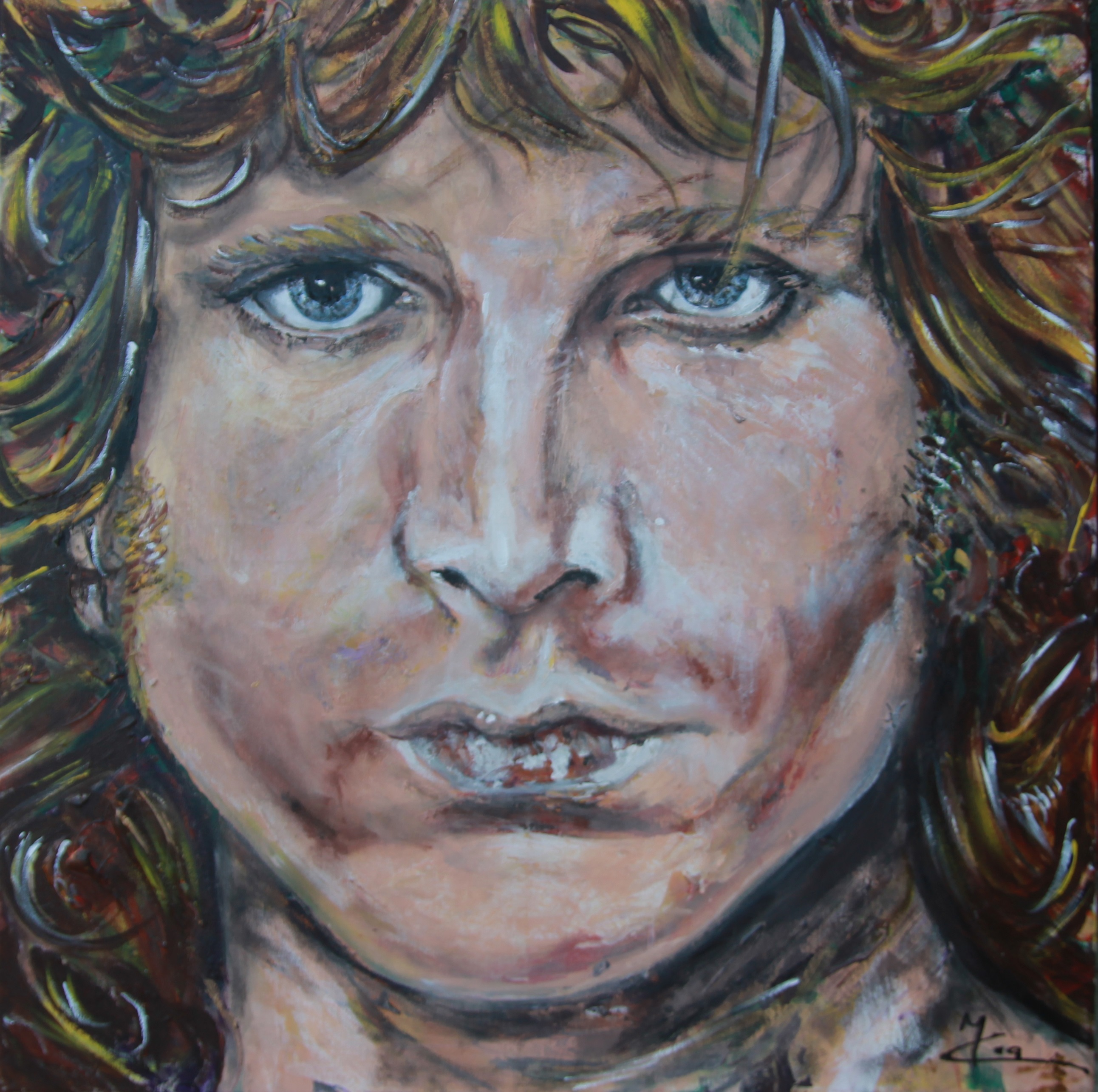 so limits and free, original Portrait Acrylic Painting by Manecas  Camelo