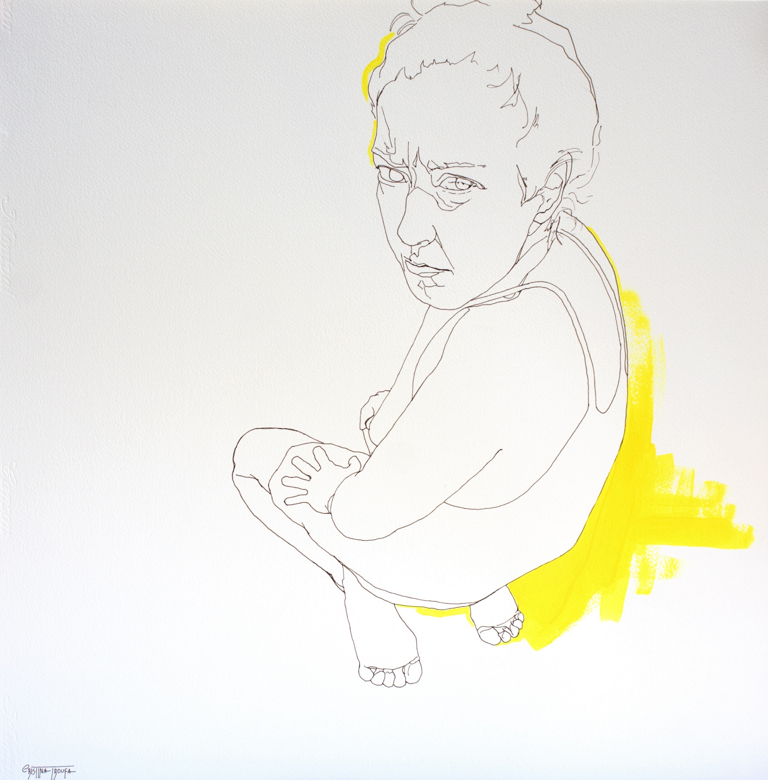 Exercício #1, original Human Figure Acrylic Drawing and Illustration by Cristina  Troufa