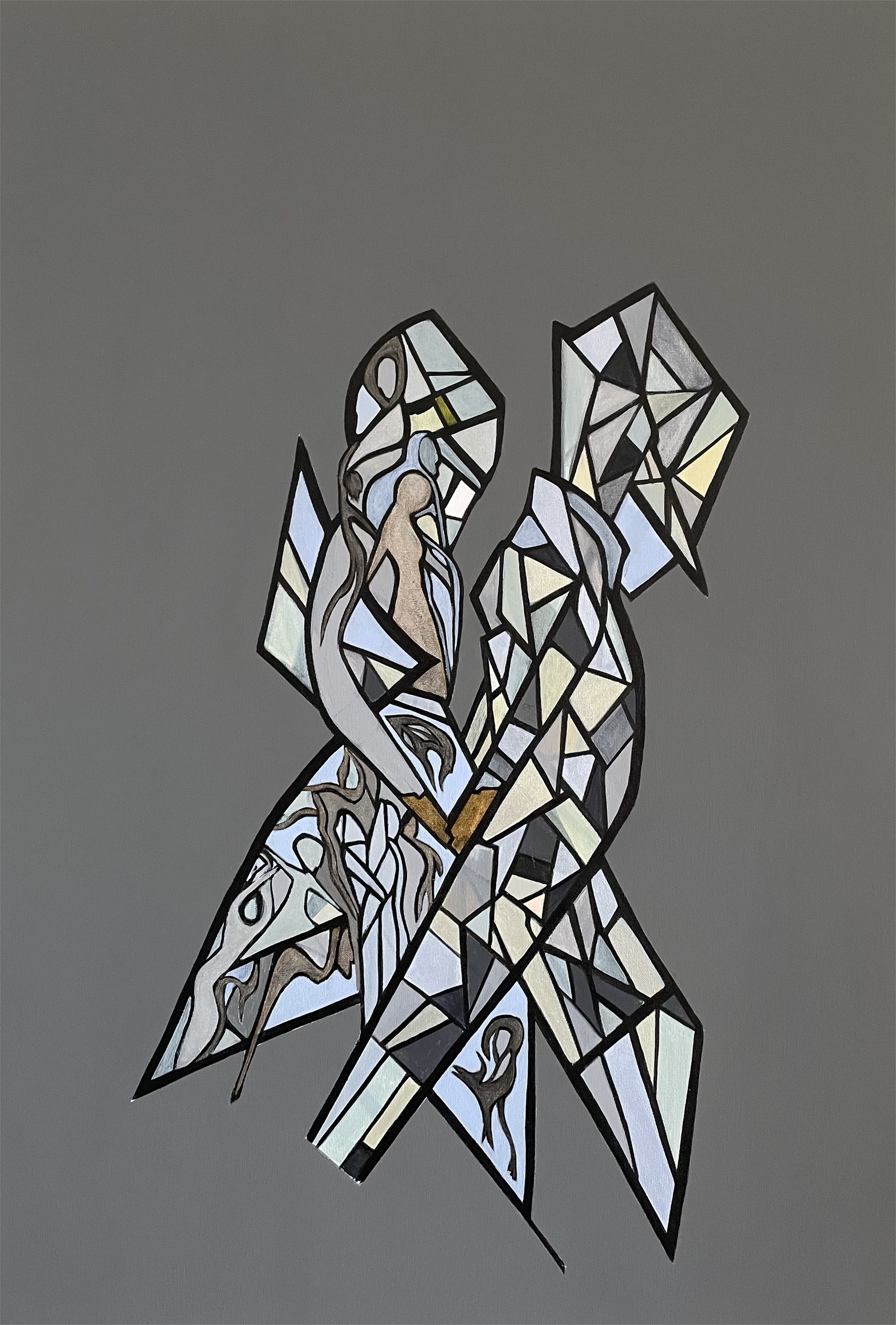 Ponte de luz, original Abstract Acrylic Painting by Miguel  Mendel