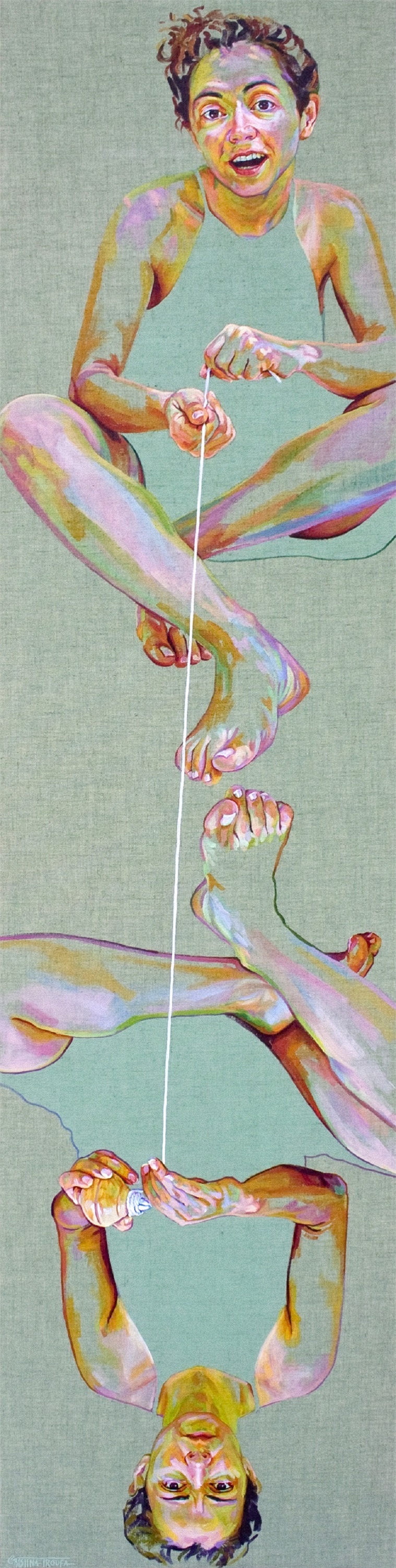 Corda, original Minimalista Acrílico Pintura de Cristina  Troufa