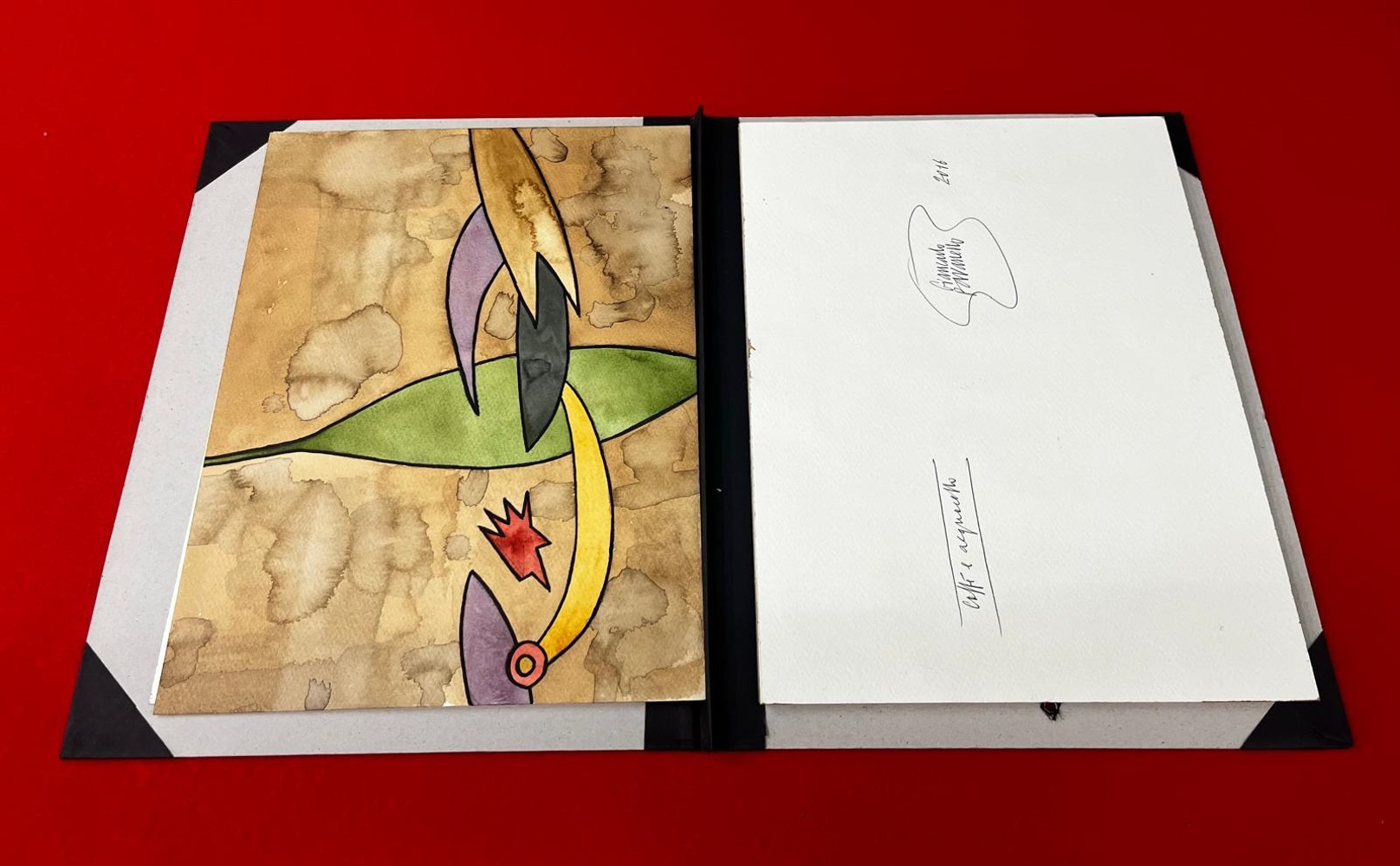 CARTELLA GRIGIA CON ANGOLI NERI, original Géométrique Technique mixte Dessin et illustration par Giancarlo  Pavanello