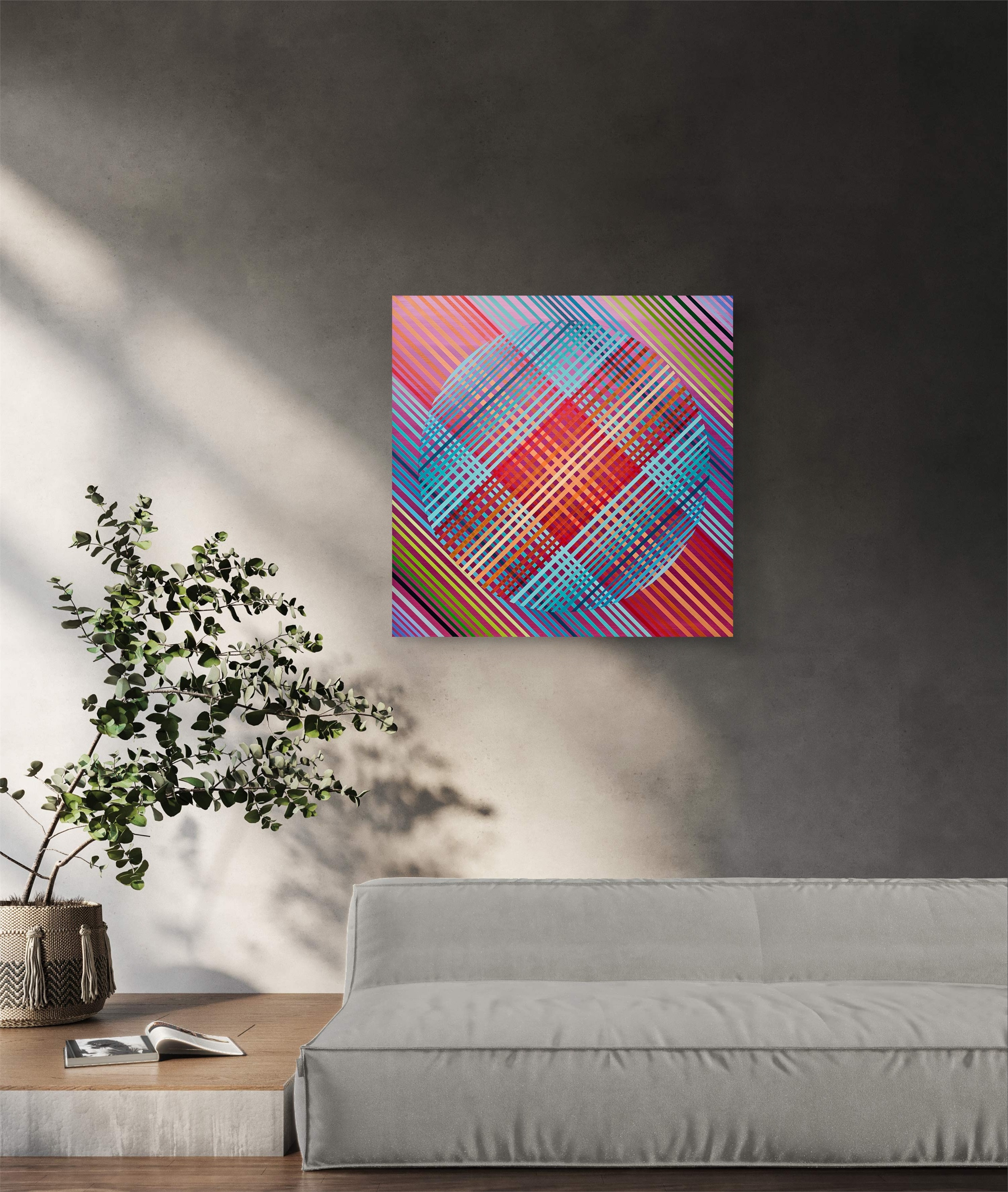 Staccato em Carmim, original Minimalista Acrílico Pintura de Ana Marlene Lima