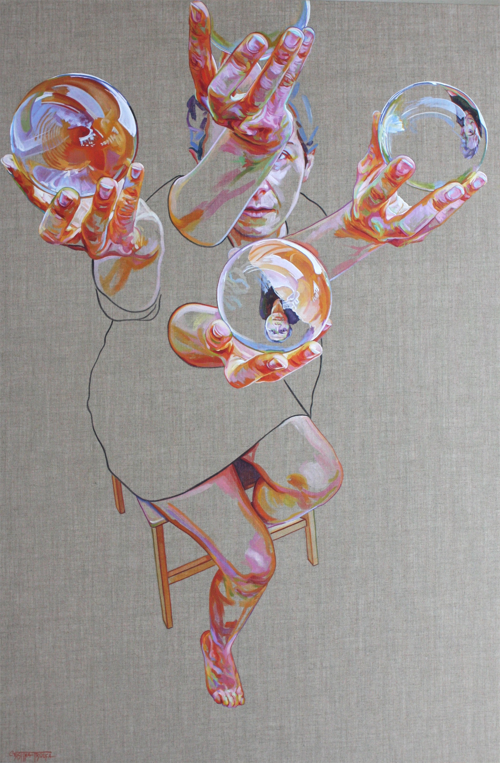 Sintonia, original Minimalist Acrylic Painting by Cristina  Troufa