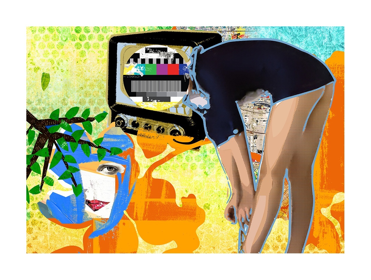 Perception (On & Off), original Corps Toile Dessin et illustration par Maria João Faustino