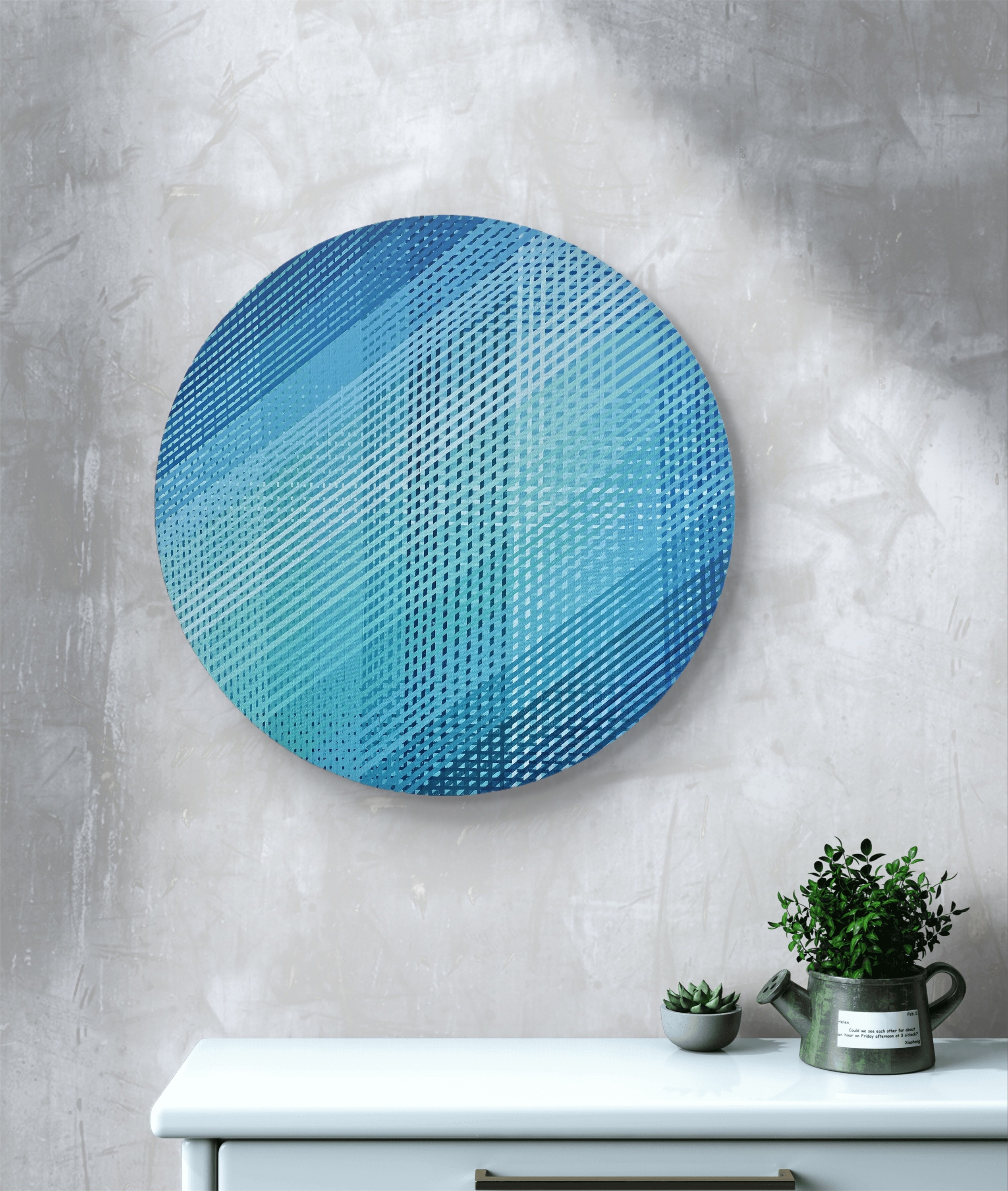 Rapsódia em Turquesa, original Portrait Acrylic Painting by Ana Marlene Lima