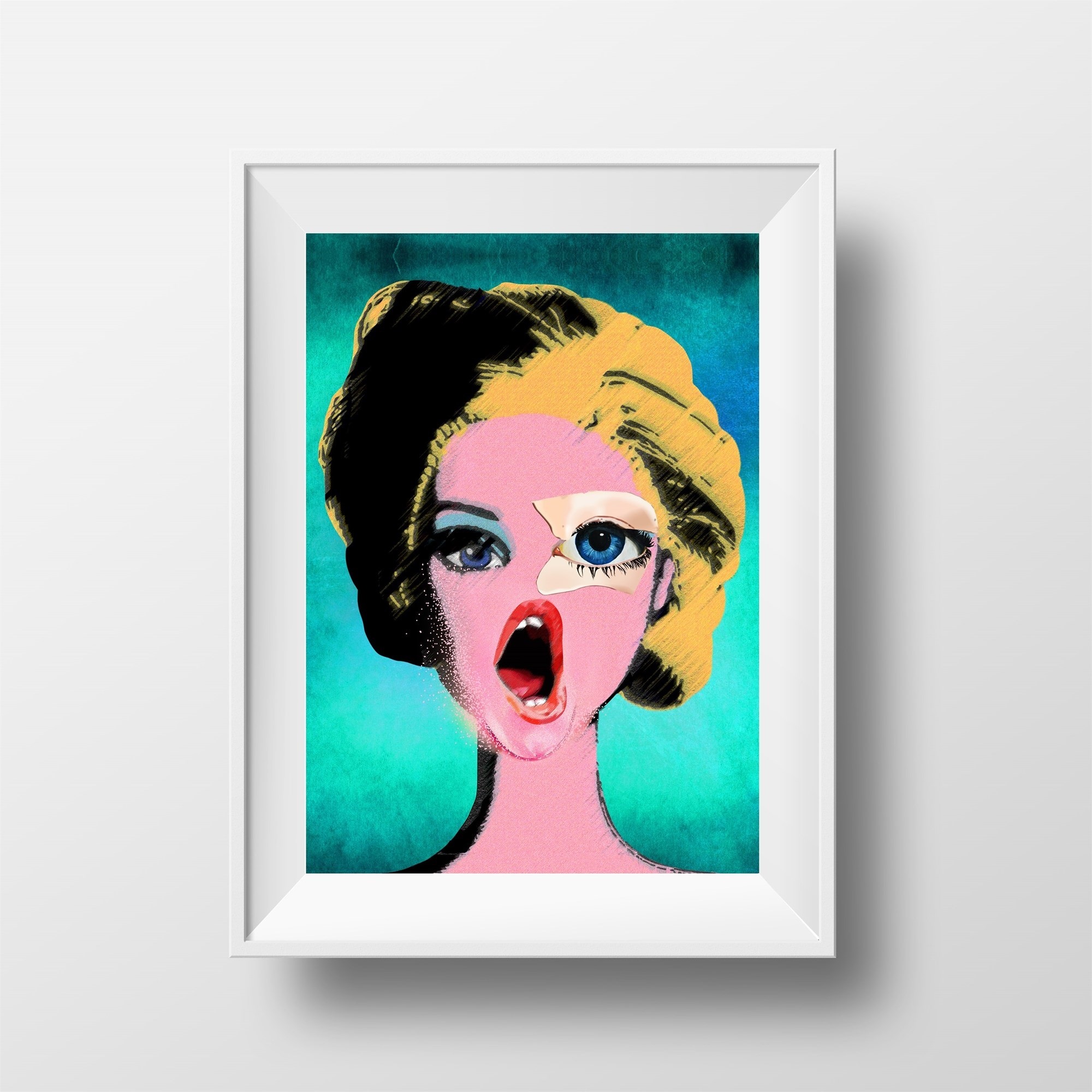 More beautiful than Barbie, original Abstract Collage Drawing and Illustration by Maria João Faustino