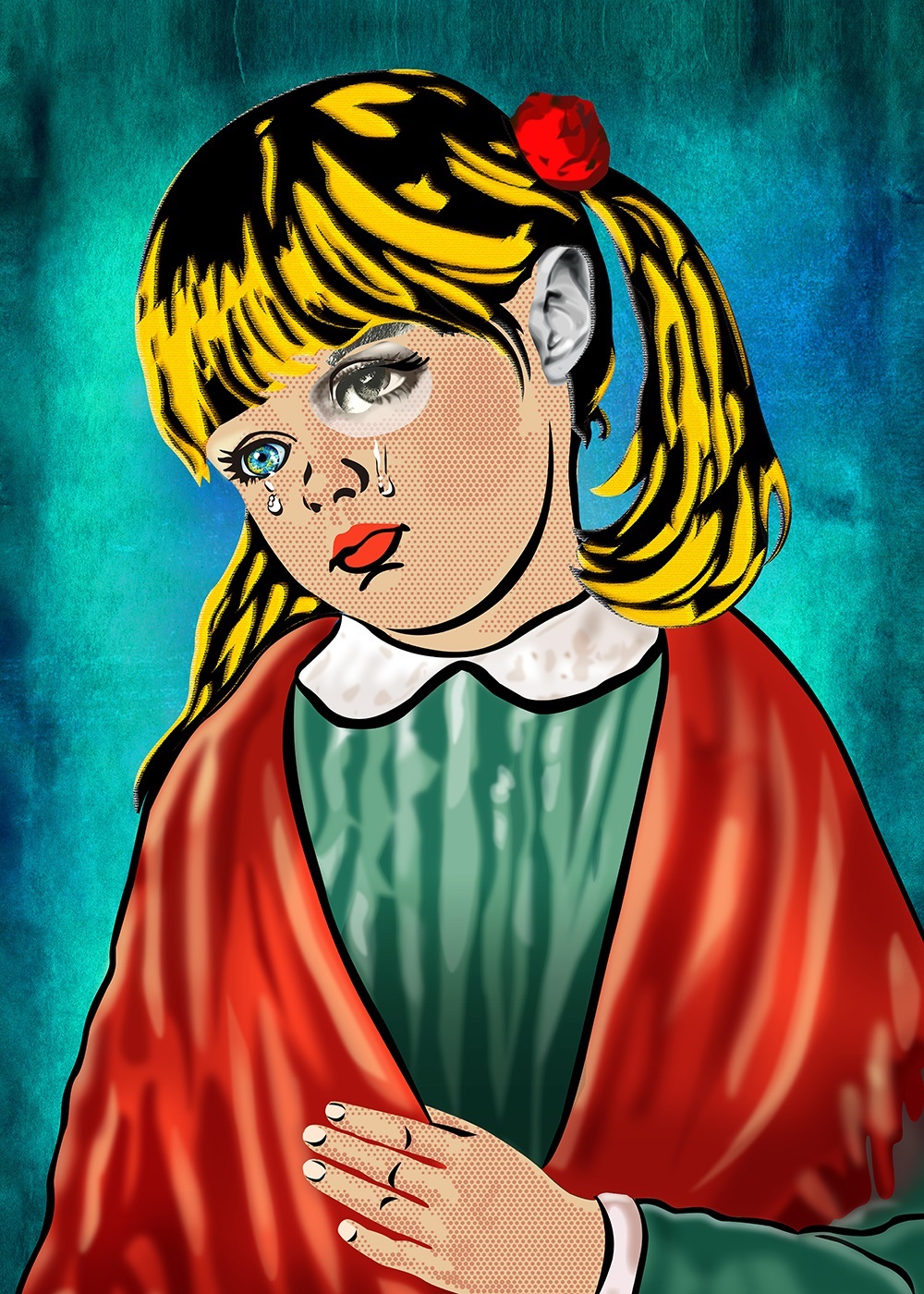 "Meninos da Lágrima" (conjunto telas), original Abstract Collage Drawing and Illustration by Maria João Faustino