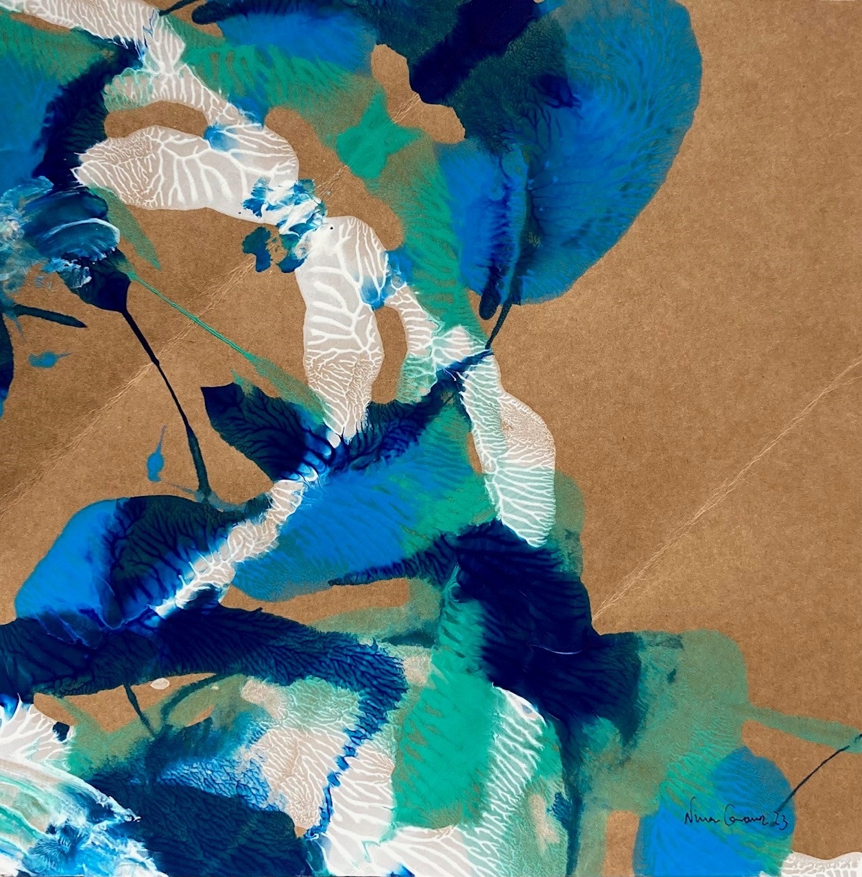 Imprint #7, original Portrait Acrylic Painting by Nina  Onaur