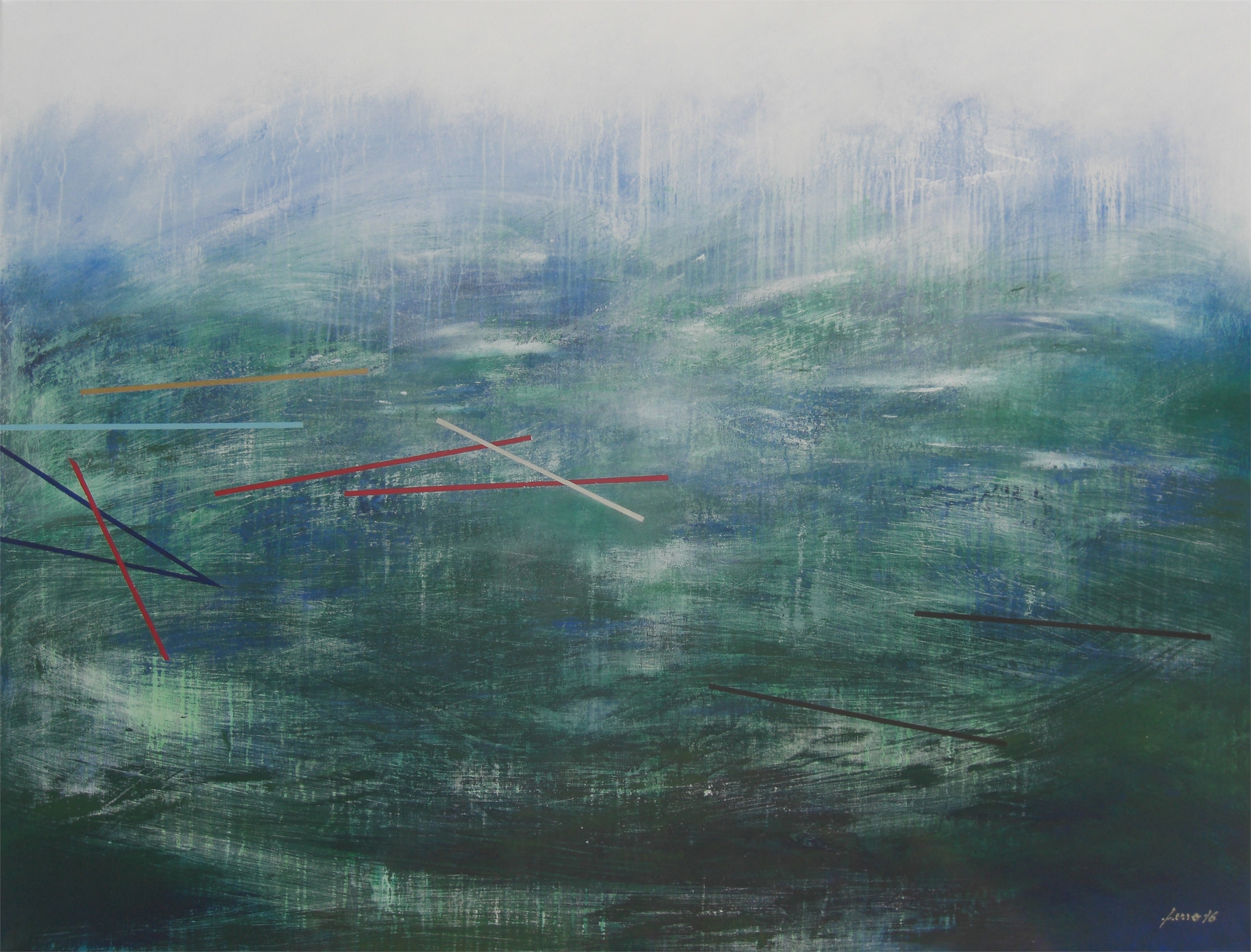 “Mar azul Esmeralda I” (Série Peregrinando), original Paisaje Acrílico Pintura de Francisco Ferro