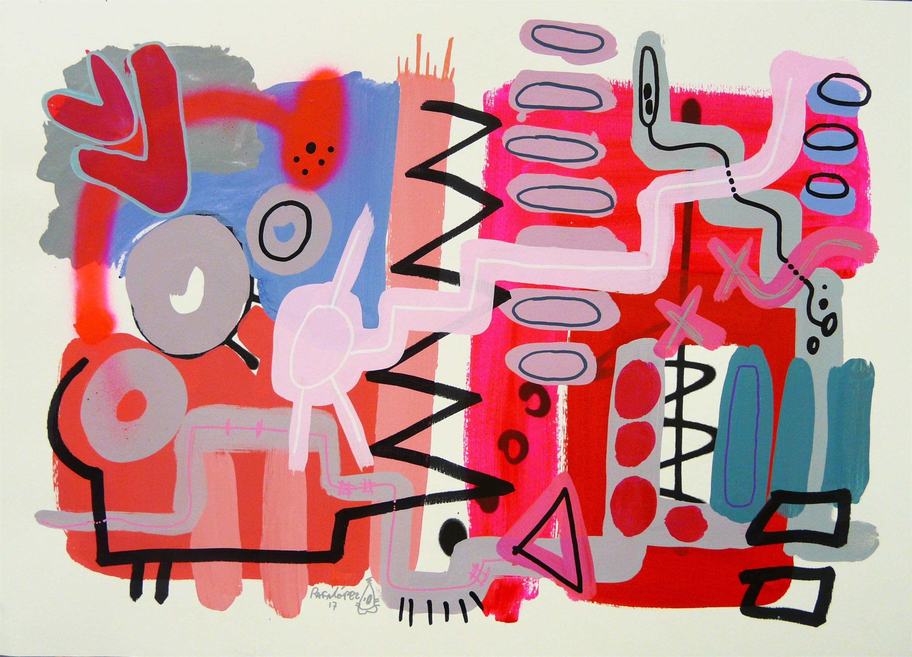 deberes Cromáticos XI, original Human Figure Mixed Technique Painting by Rafa López