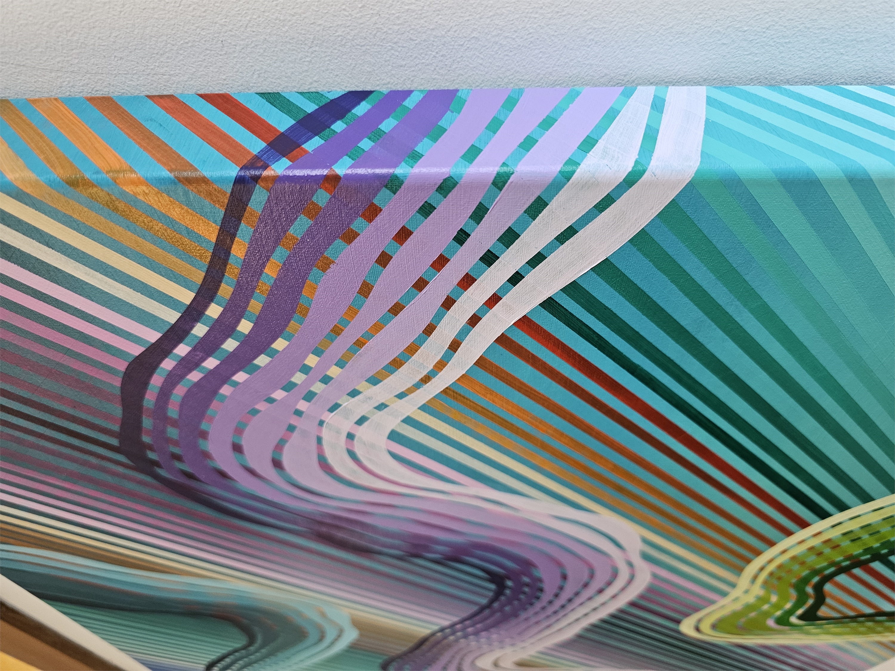 Frequenza em Turquesa, original Minimalist Acrylic Painting by Ana Marlene Lima