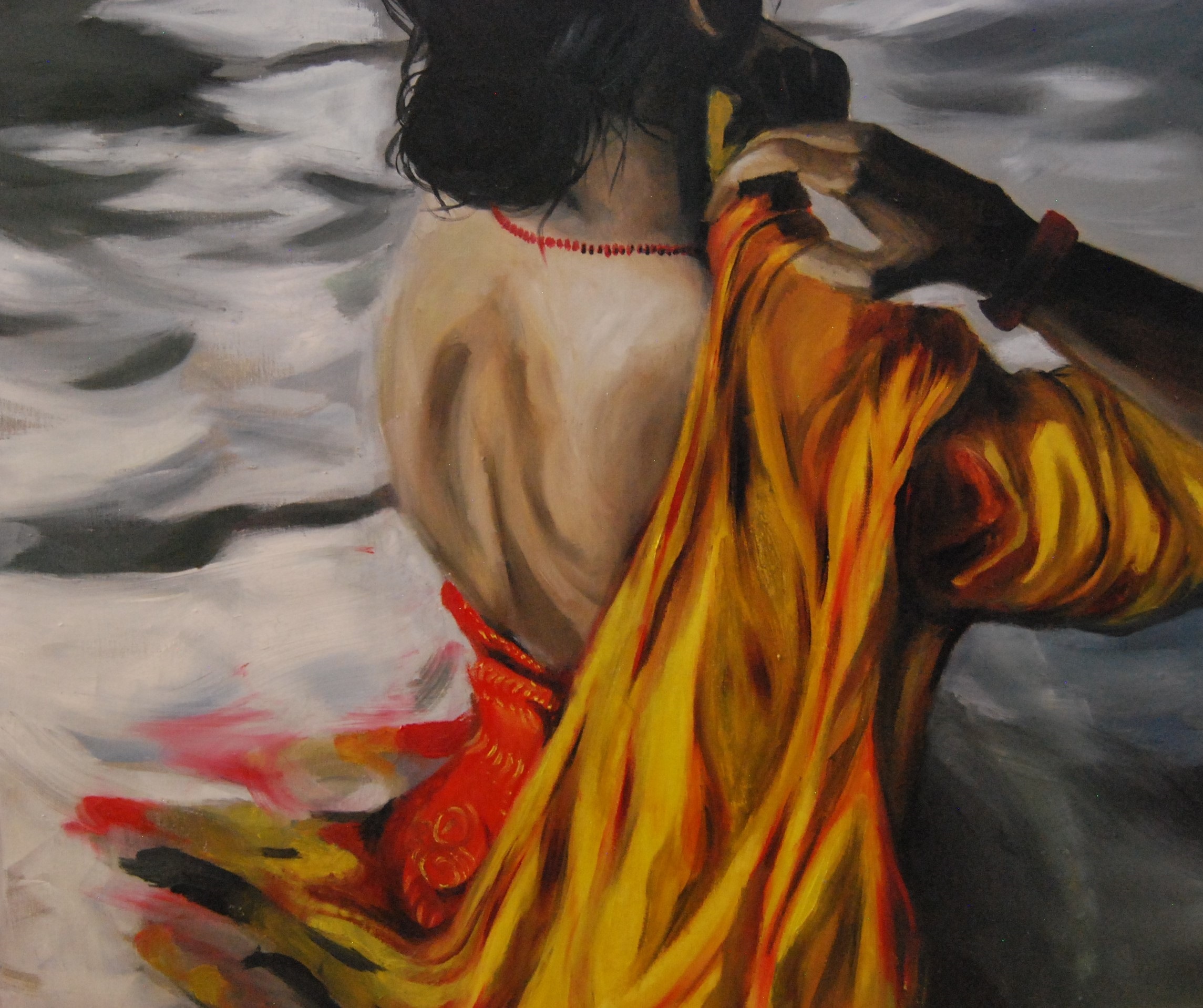 india, original Femme Pétrole La peinture par Vânia Clemente Ferreiro