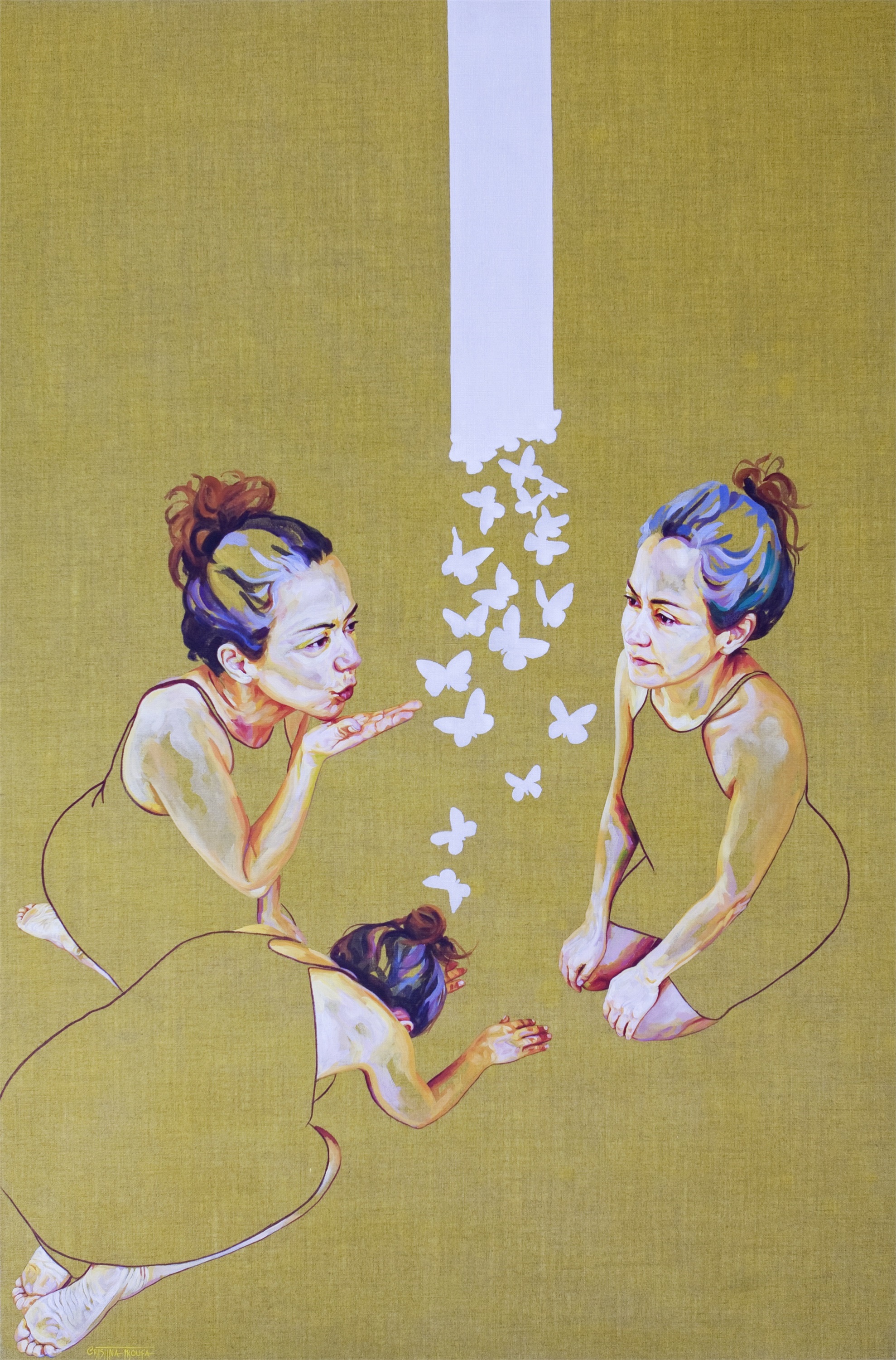 Contacto, original Human Figure Acrylic Painting by Cristina  Troufa