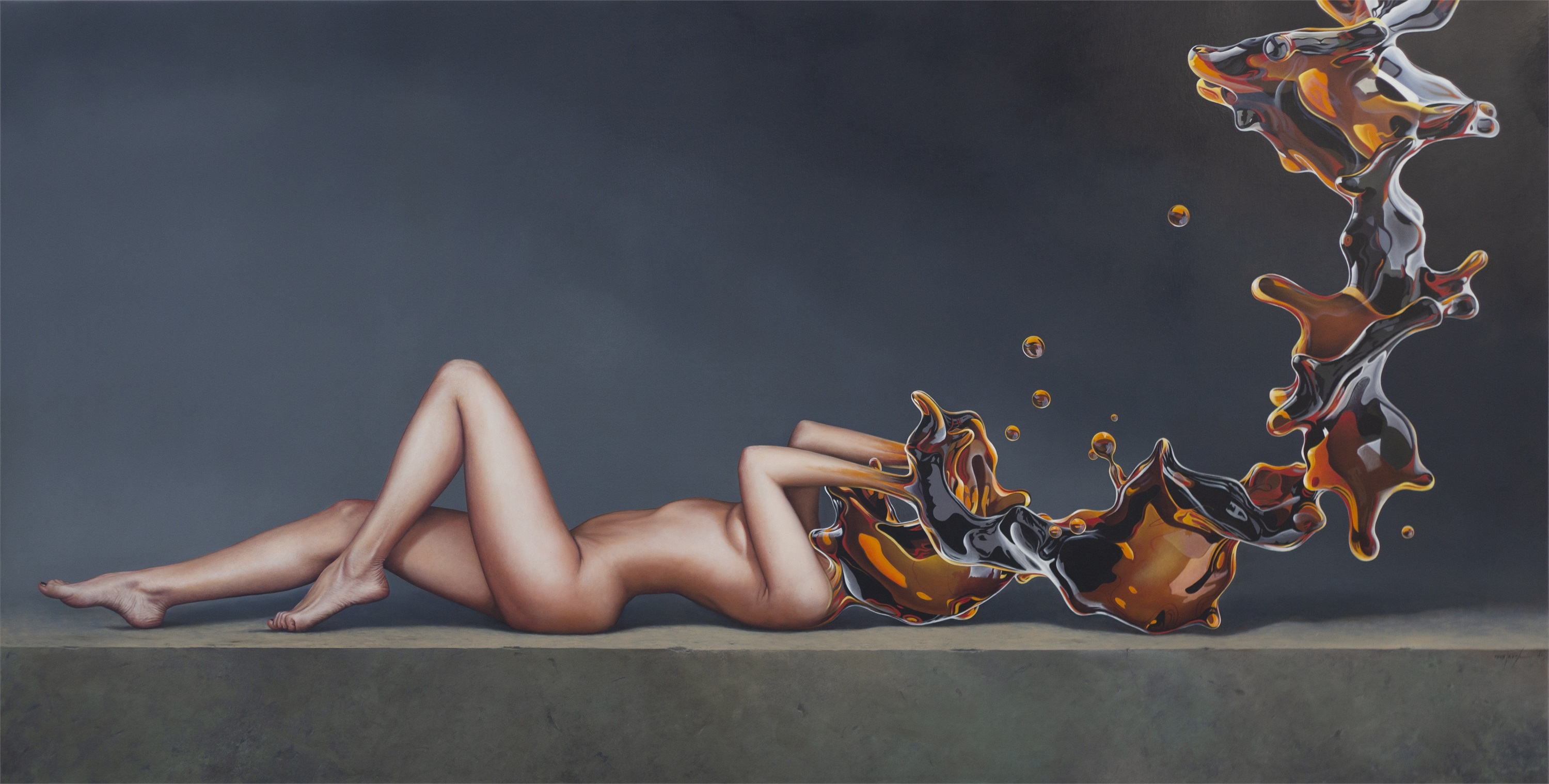 Flowing Ideas, original Paisaje Petróleo Pintura de Gustavo Fernandes