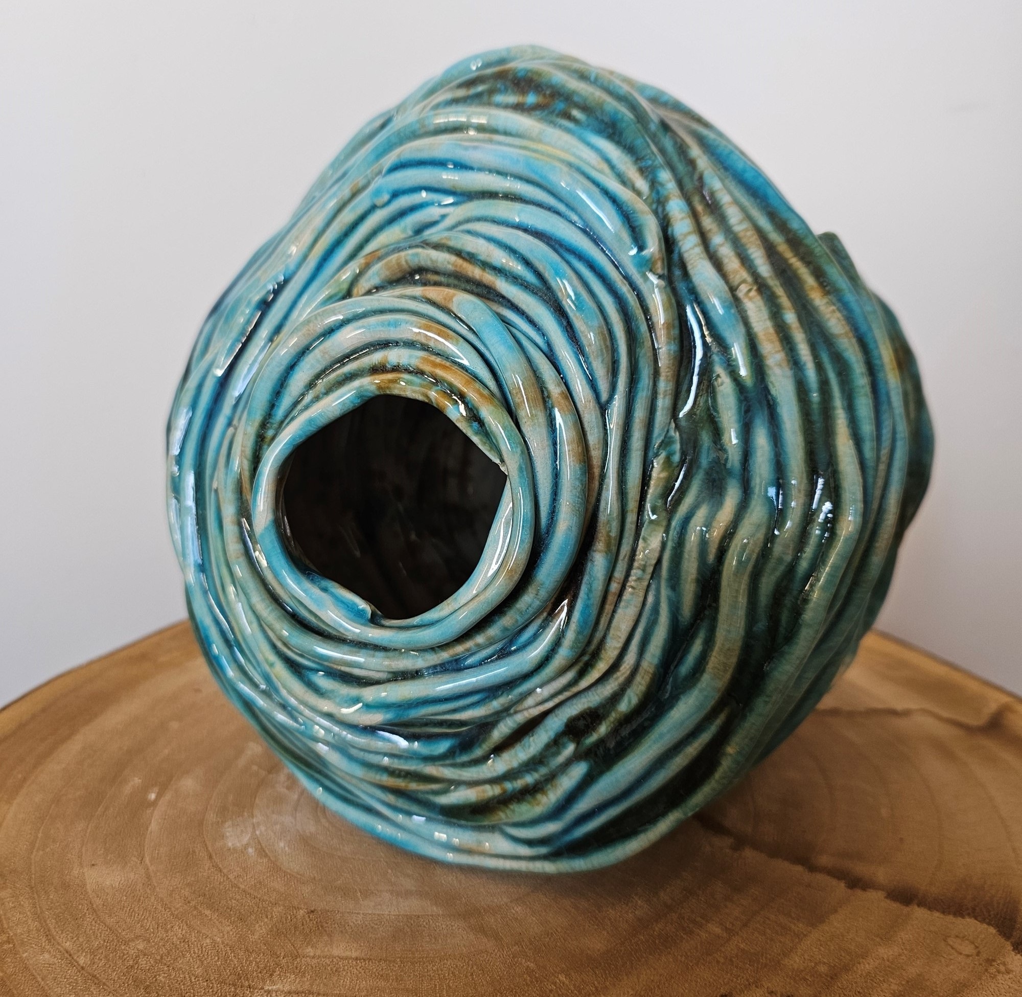 Behive Blue I, original Human Figure Ceramic Sculpture by Ana Sousa Santos