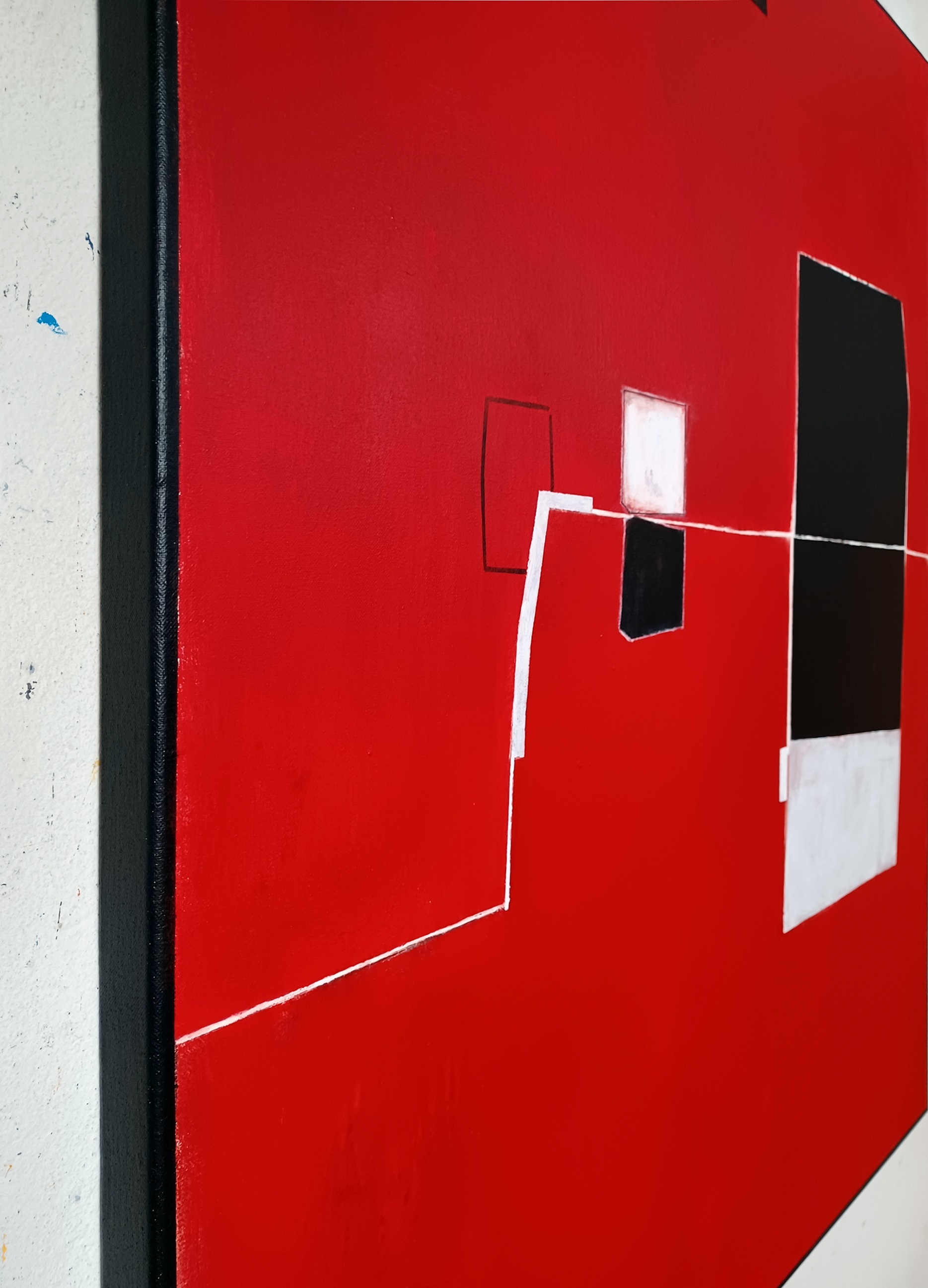 Red composition V, Pintura Acrílico Retrato original por Luis Medina