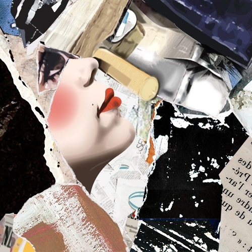 Out of fiction, original Abstract Canvas Drawing and Illustration by Maria João Faustino