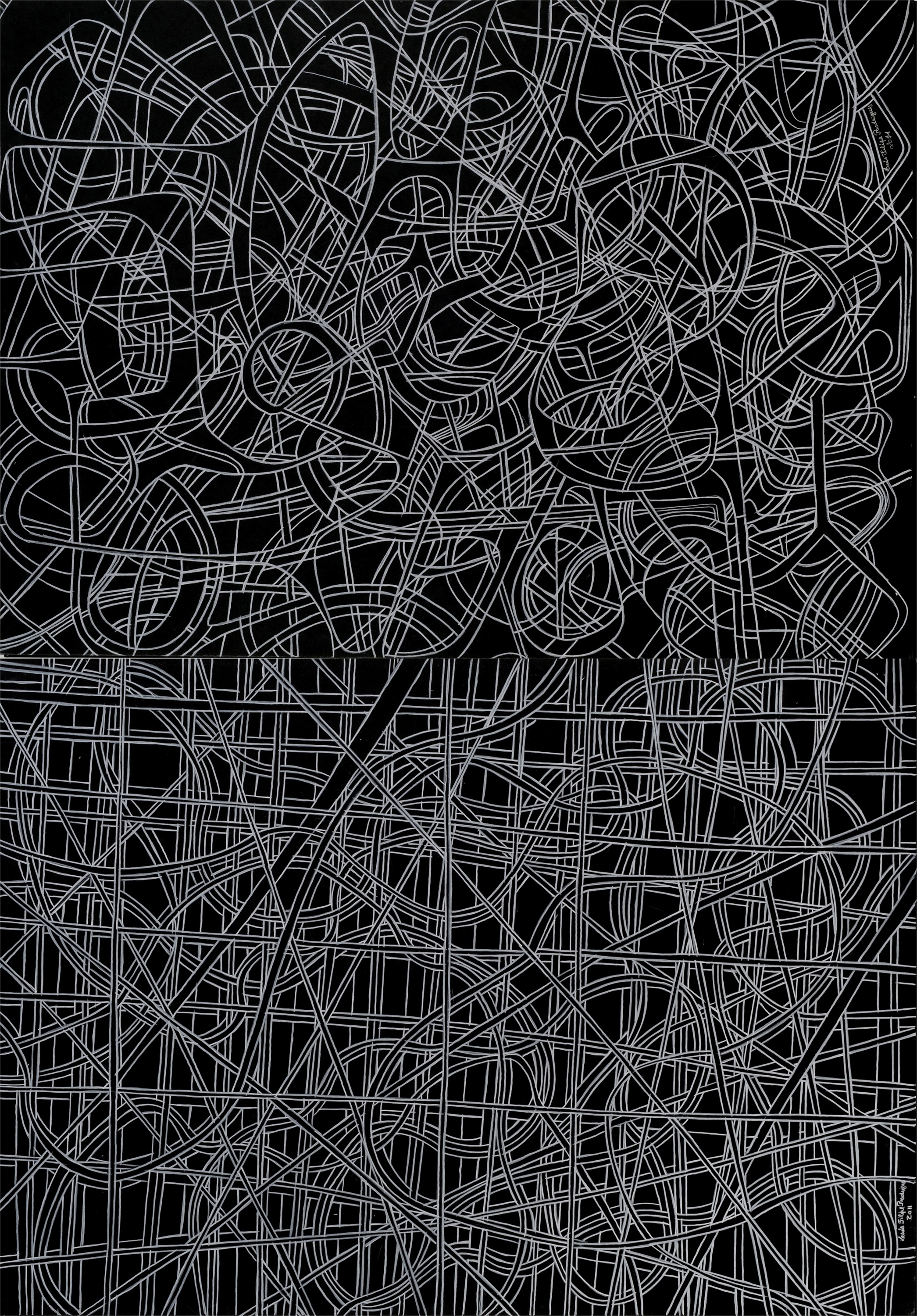 Entrecruzados #2, original Human Figure Paper Drawing and Illustration by Luís Filipe  Salgado Pereira Rodrigues