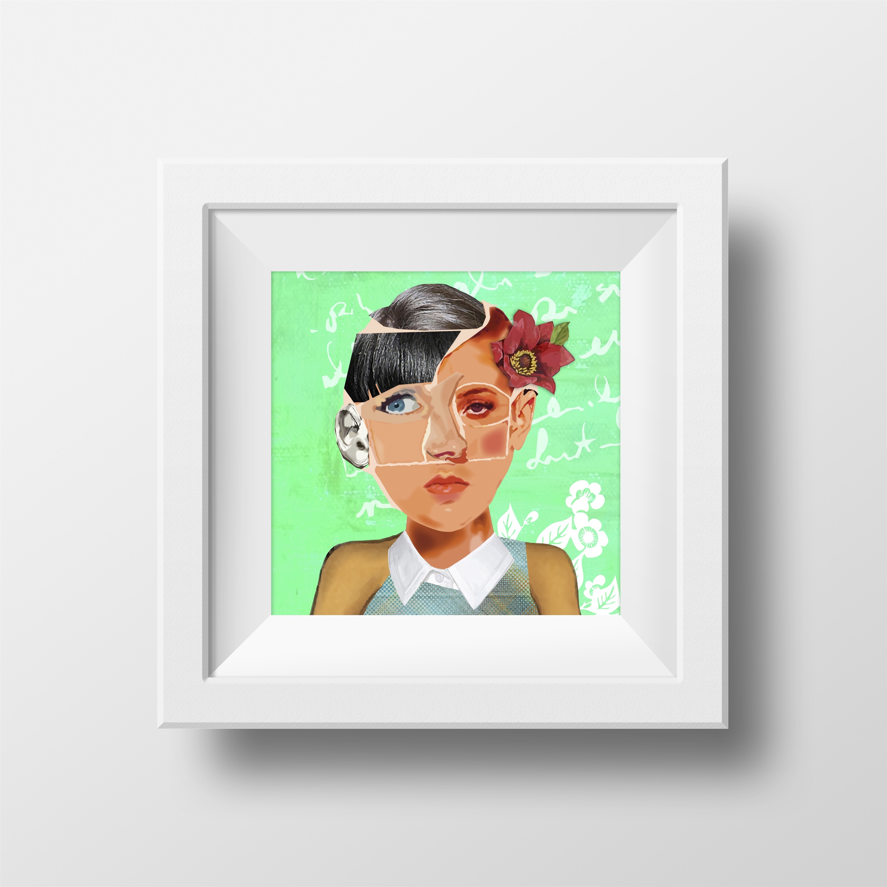 Many in one, original Avant-Garde Collage Drawing and Illustration by Maria João Faustino