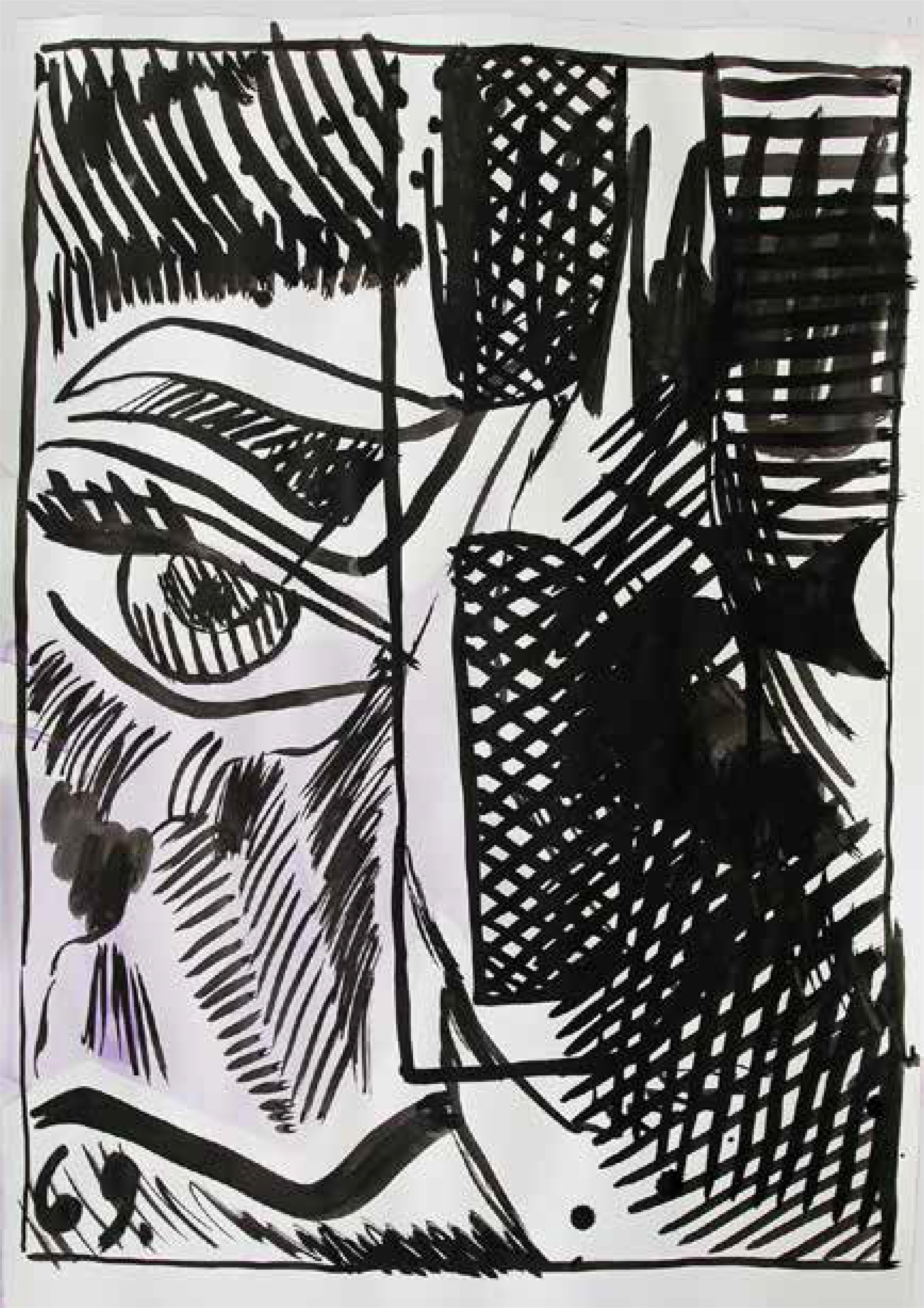 Tempestade 69, original Avant-Garde Ink Painting by Francisco Vidal