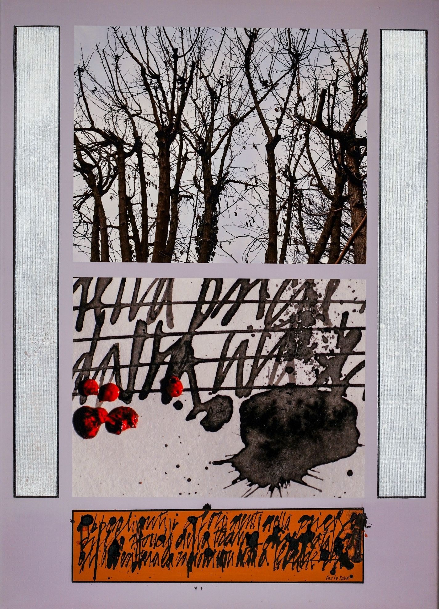 Sette pseudo tele 1, original Abstract Mixed Technique Painting by Giancarlo  Pavanello