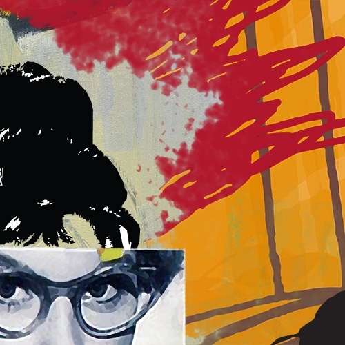 Two Worlds, original Abstract Canvas Drawing and Illustration by Maria João Faustino