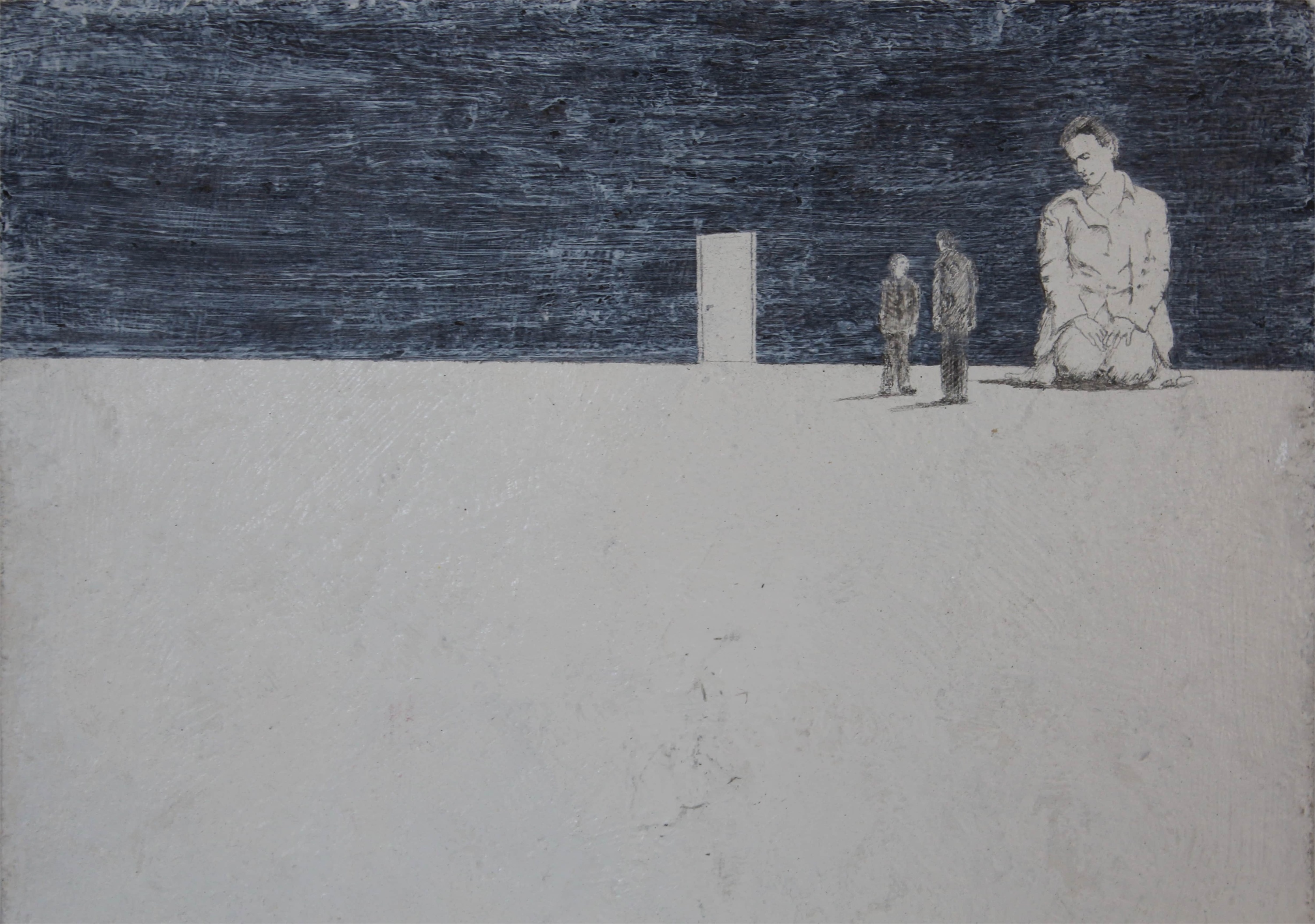 a porta   , Desenho e Ilustração Óleo Homem original por Santo Silva