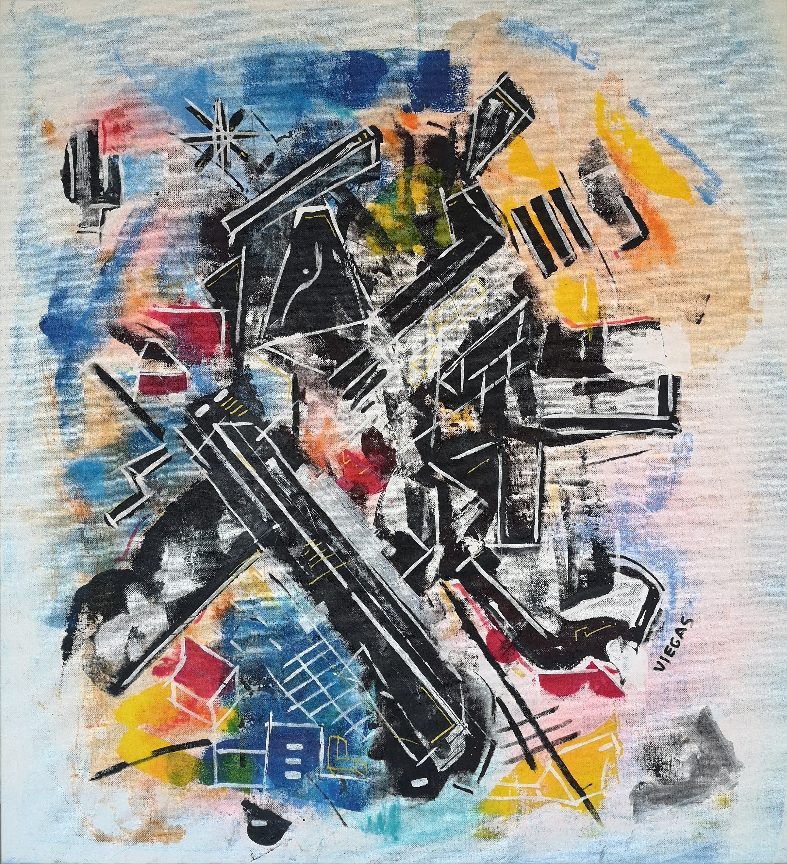 Untitled #L13, original Portrait Acrylic Painting by Acácio  Viegas