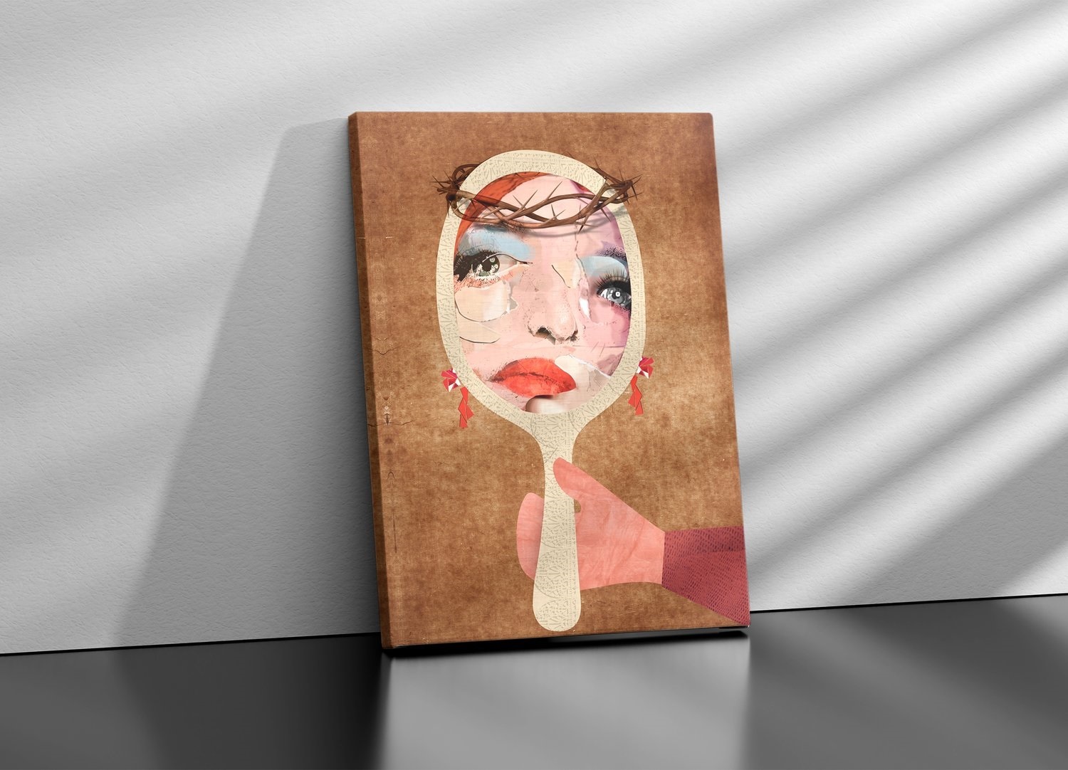 Unmagical Mirror (tela), original Abstract Collage Drawing and Illustration by Maria João Faustino