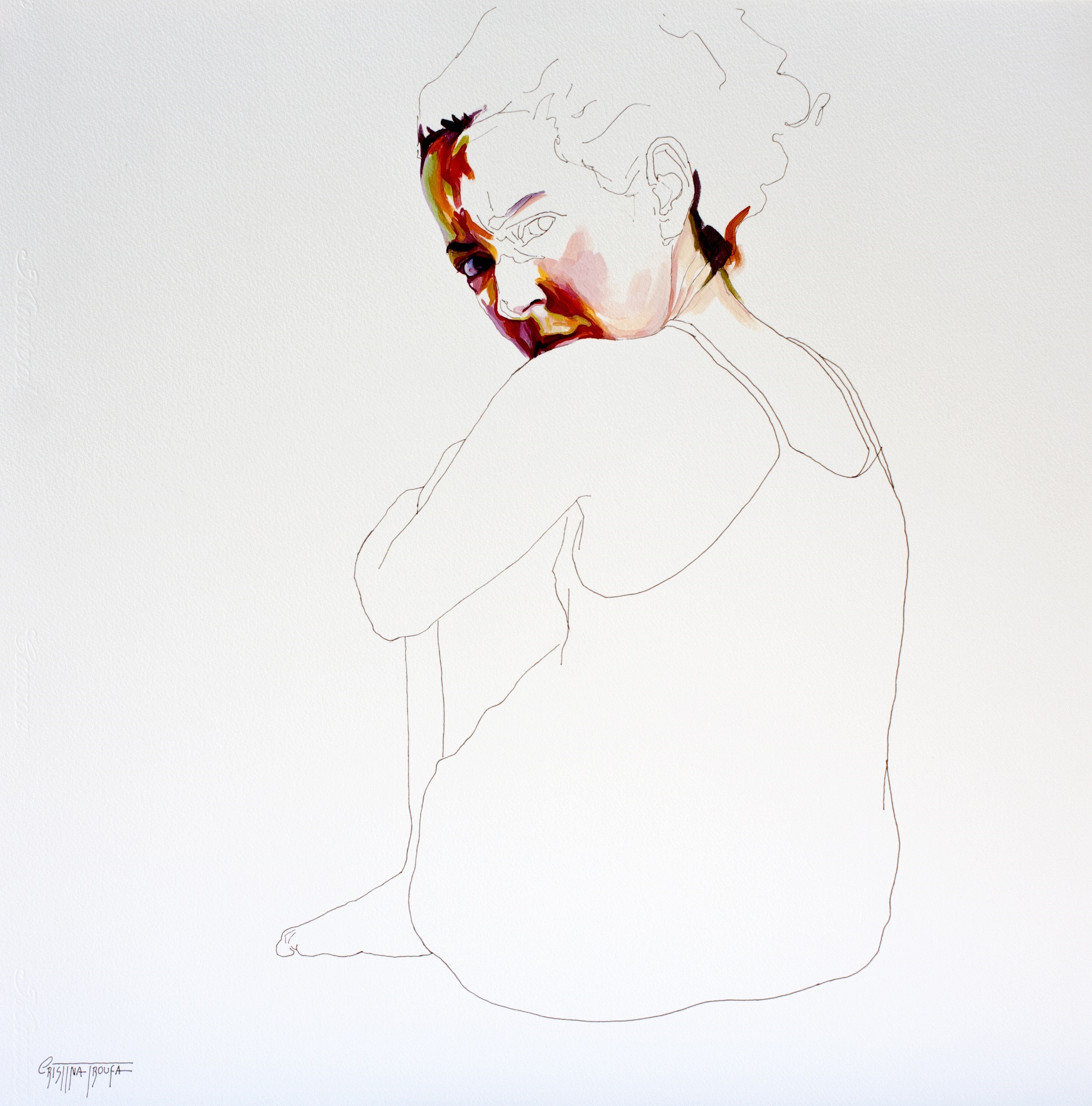 Exercício #3, original Cuerpo Acrílico Dibujo e Ilustración de Cristina  Troufa