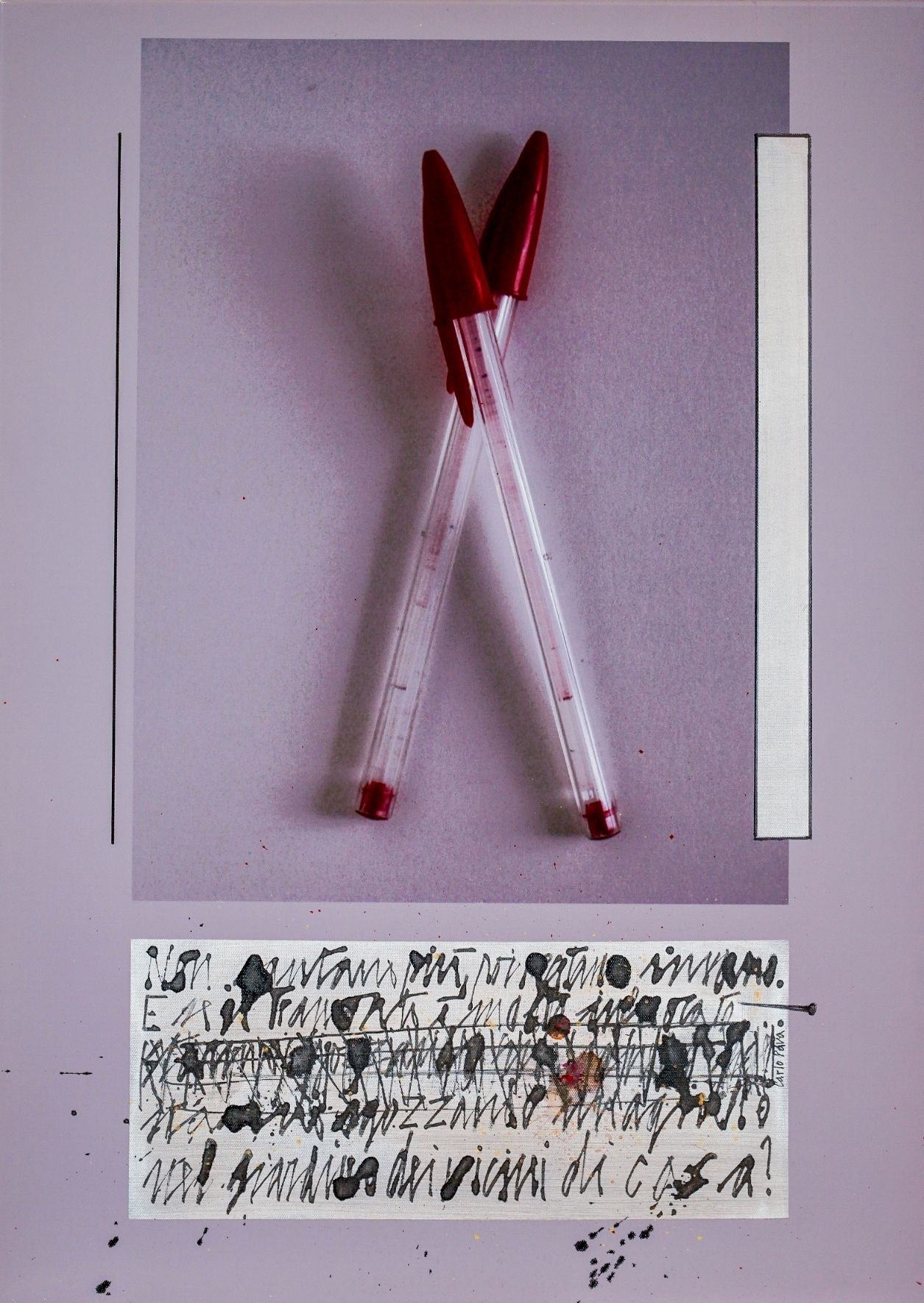 Sette pseudo tele 4, original Abstract Mixed Technique Painting by Giancarlo  Pavanello