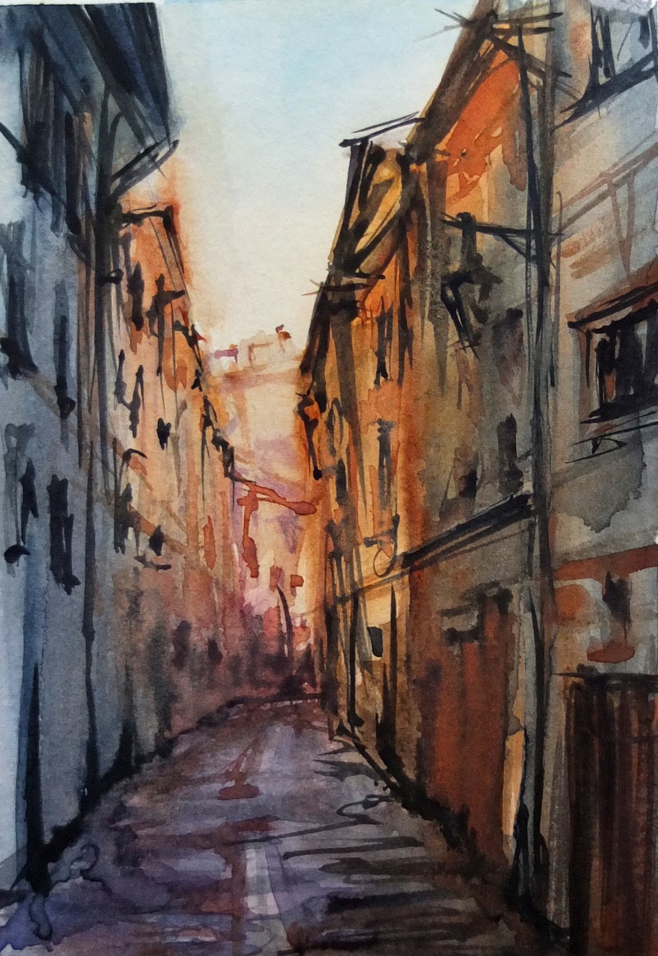 Aix-en-provence 2, original Paysage Papier La peinture par Sérgio Pimenta