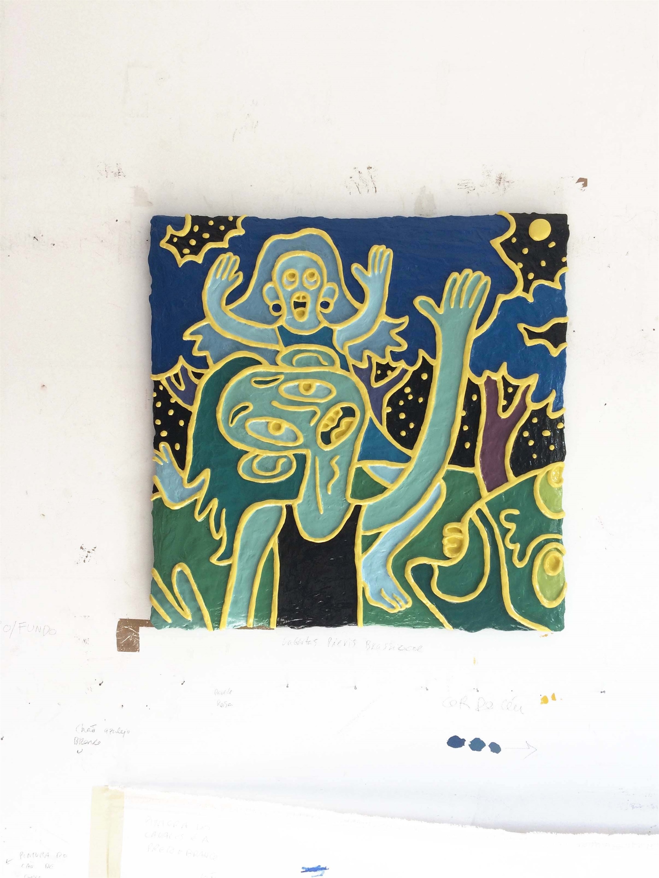 Lua lua luuua! Hojé noite d’lua cheia!, original Abstrait Acrylique La peinture par Hugo Castilho