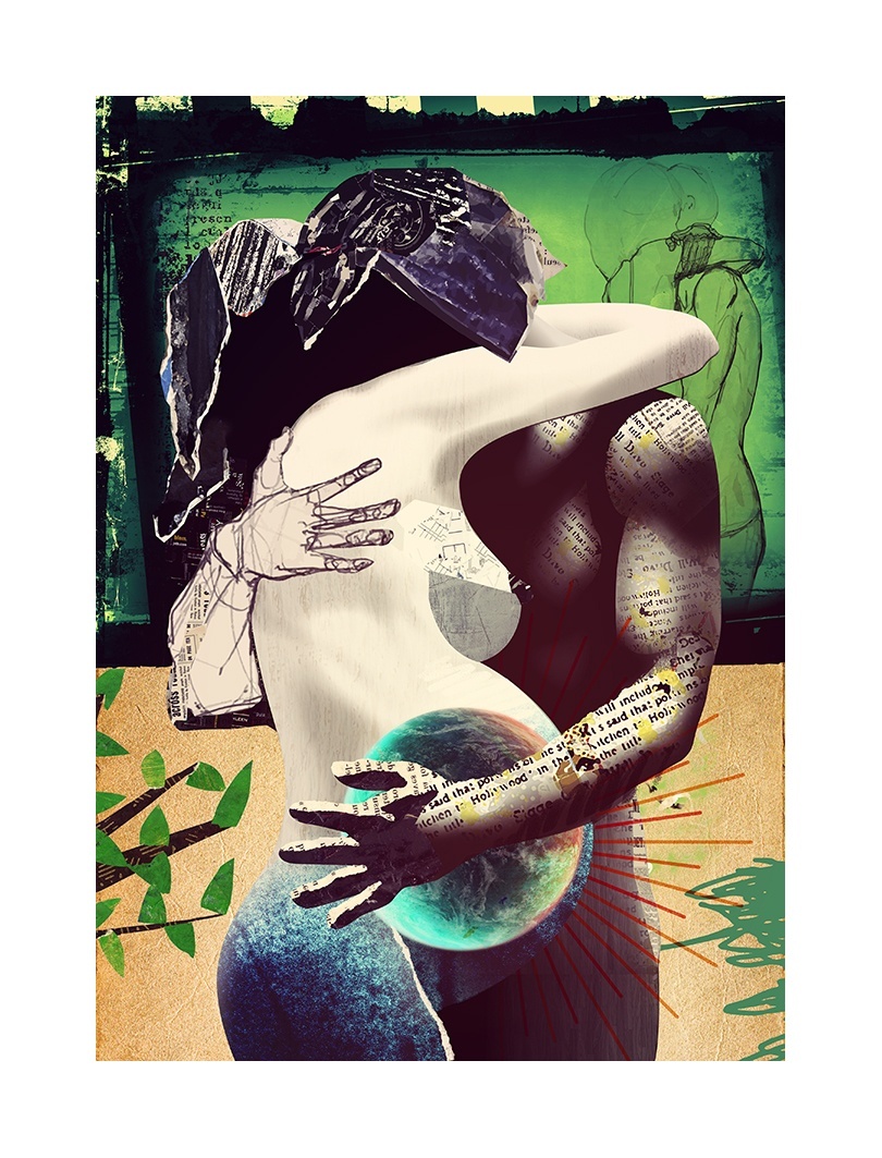 It starts with the letter that turns a word into a wor(l)d and makes it go 'round, original Resumen Lona Dibujo e Ilustración de Maria João Faustino