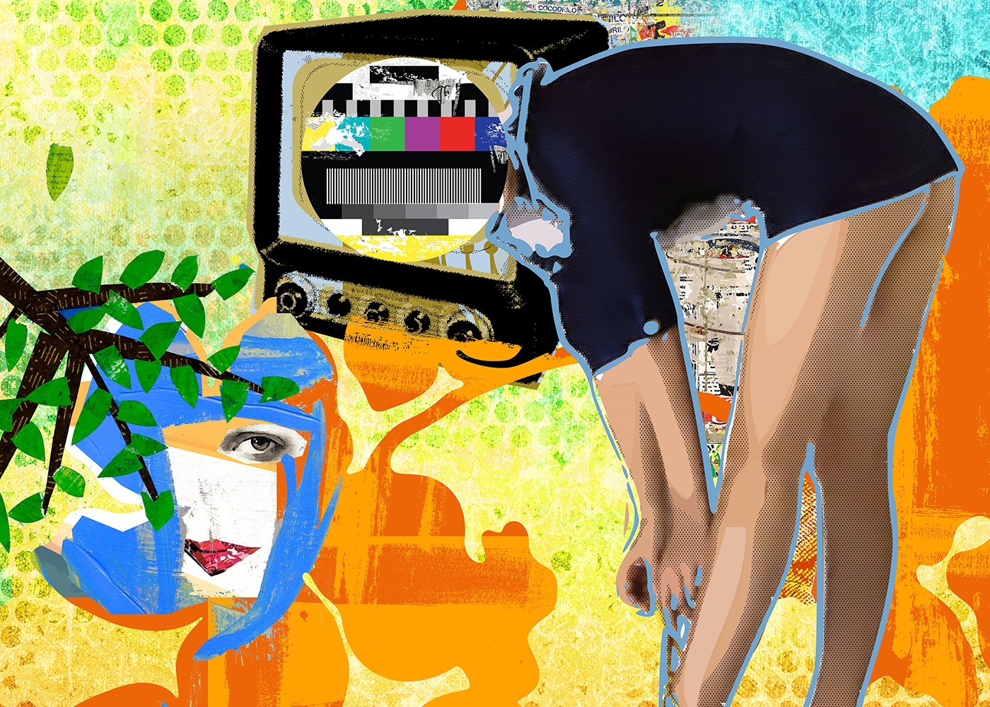 Perception (On & Off), original Body Canvas Drawing and Illustration by Maria João Faustino