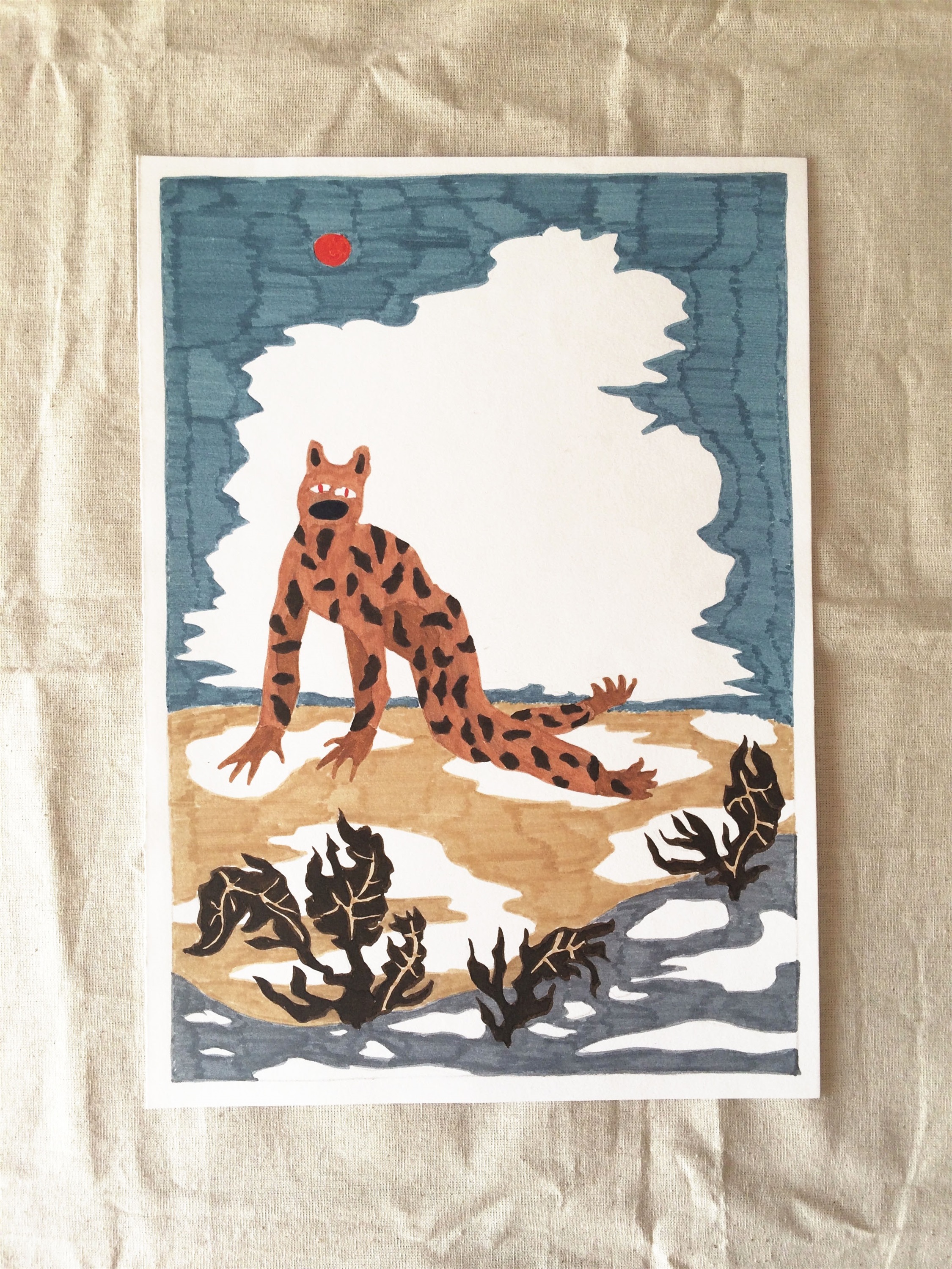 A transformação, original Abstrait Stylo Dessin et illustration par Hugo Castilho