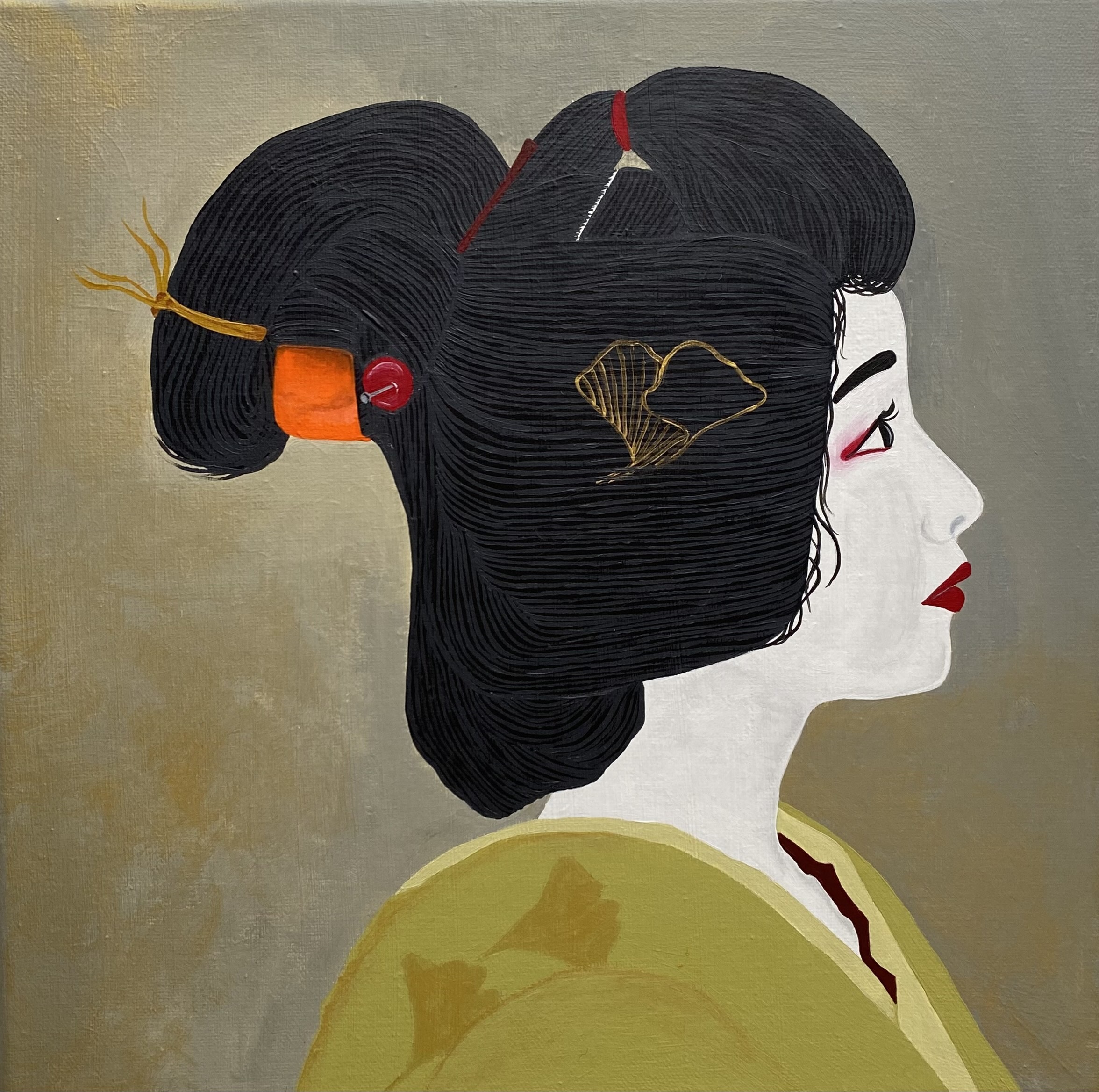 "Flocos...  Cerejeiras em Flor", original Portrait Acrylique La peinture par Renata Carneiro