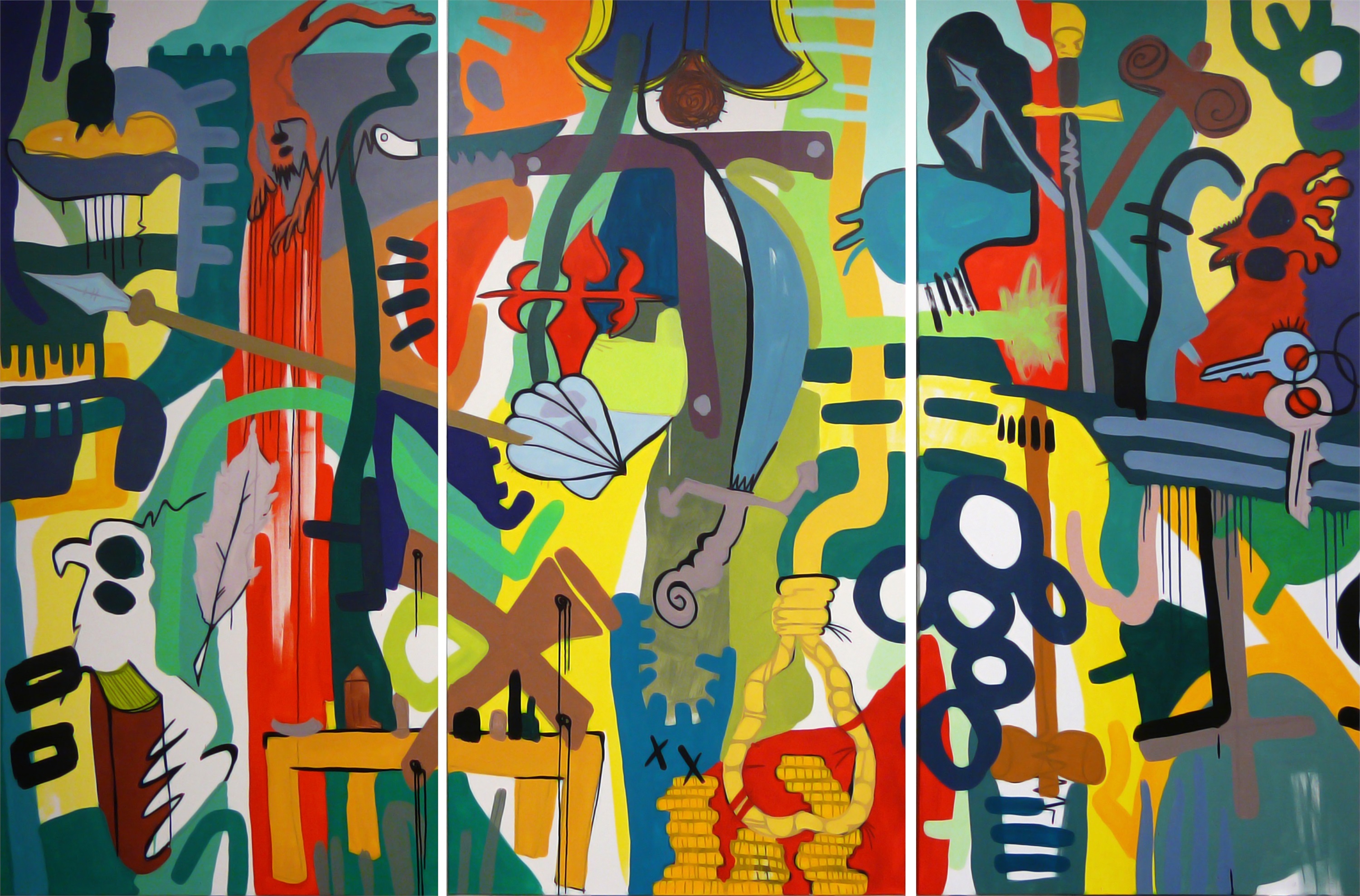 la Última Cena, original Animals Mixed Technique Painting by Rafa López