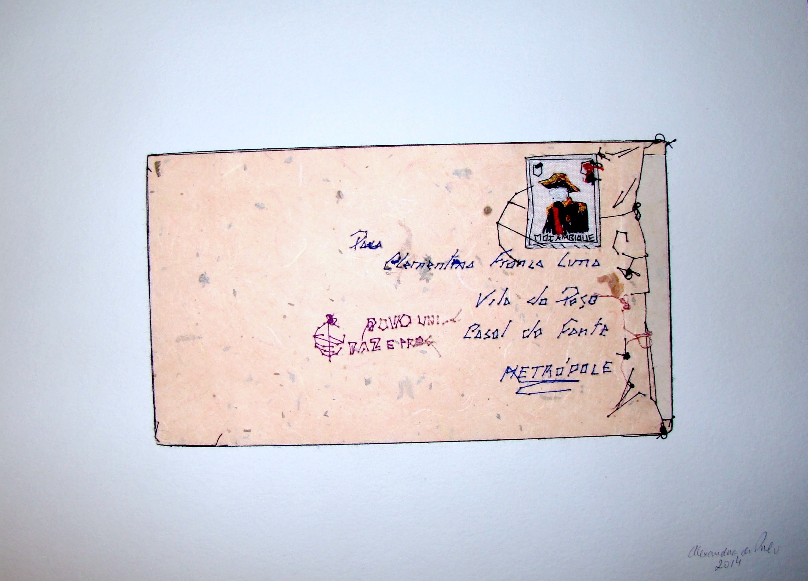 Carta de Moçambique, original   Dessin et illustration par Alexandra de Pinho